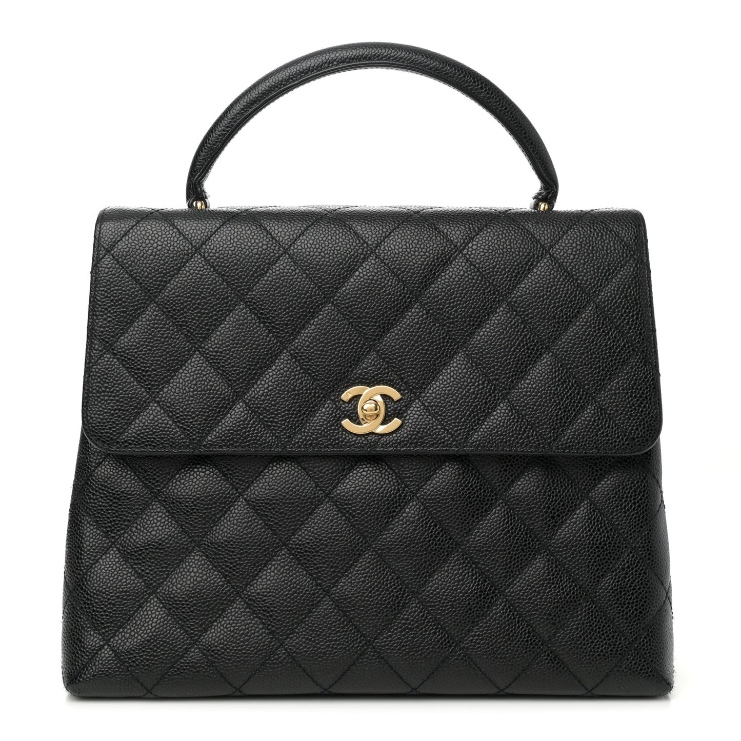 Caviar Quilted Jumbo Kelly Flap Black