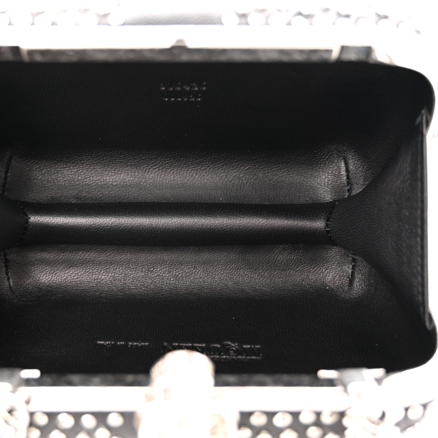Nappa Studded Britannia Skull Box Clutch Black