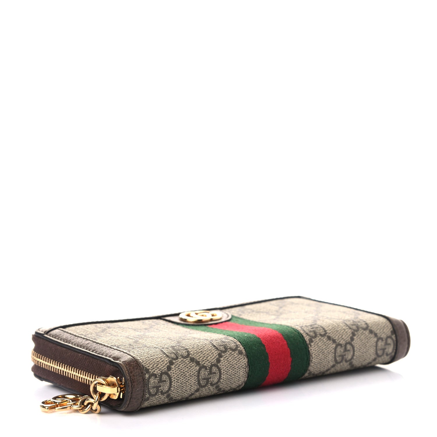 Gucci GG Supreme Monogram Web Ophidia Zip Around Wallet Brown 4 of 7