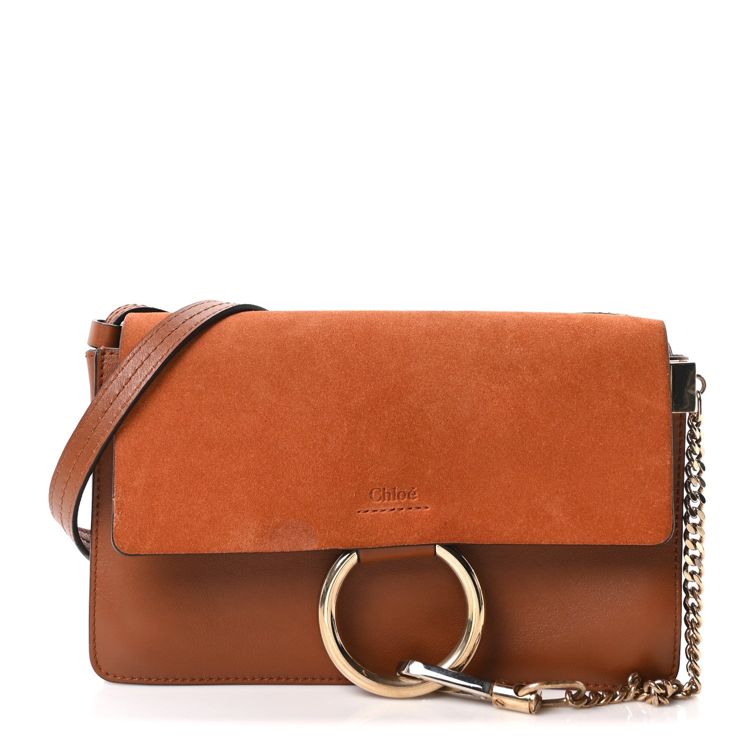 chloe faye bag tobacco Chlo Small Leather Shoulder Tonal stitching CHLOE Suede Calfskin Small Faye