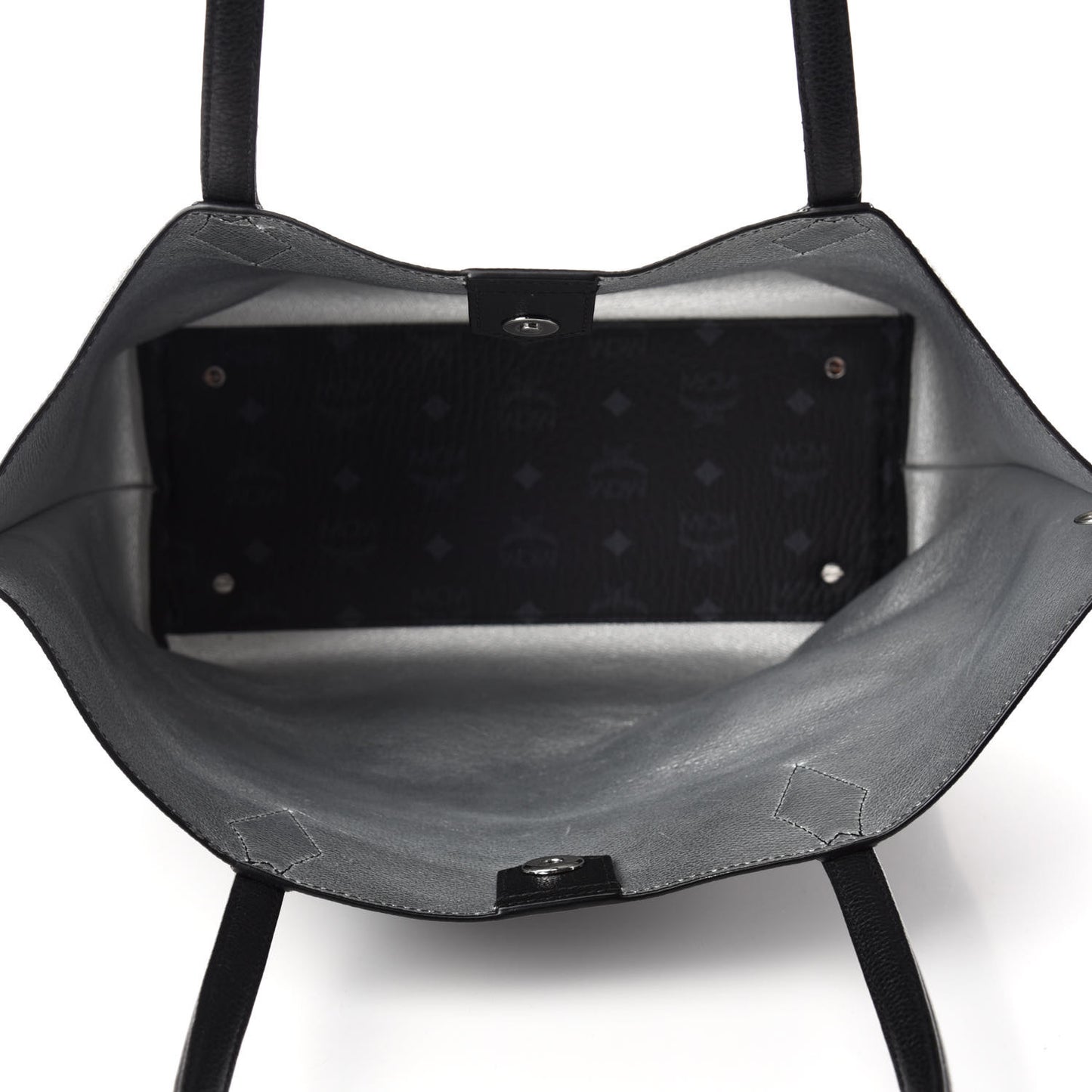 Grained Calfskin Medium Yris Shopper Tote Black