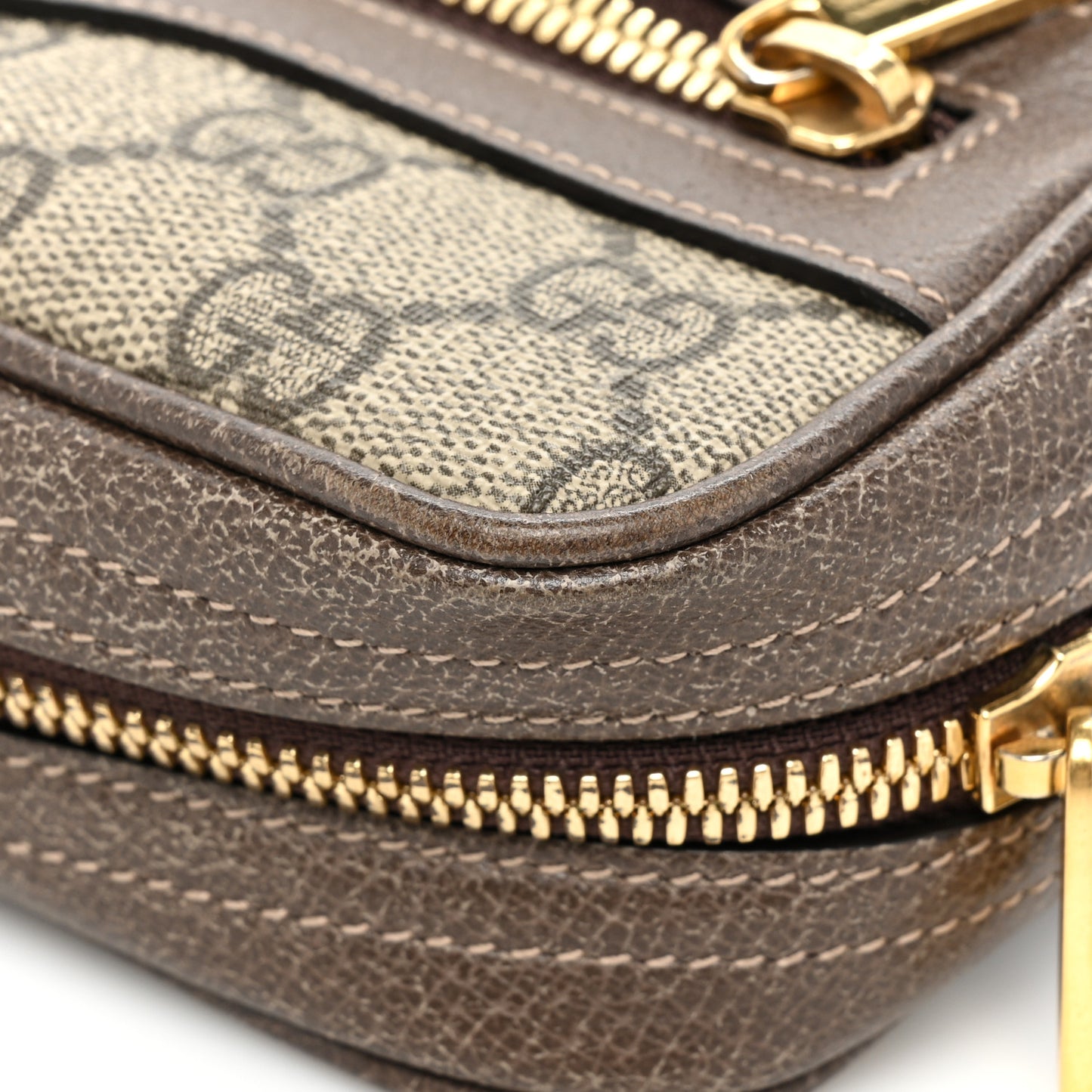 GG Supreme Monogram Web Small Ophidia Belt Bag 85 34 Dark Brown