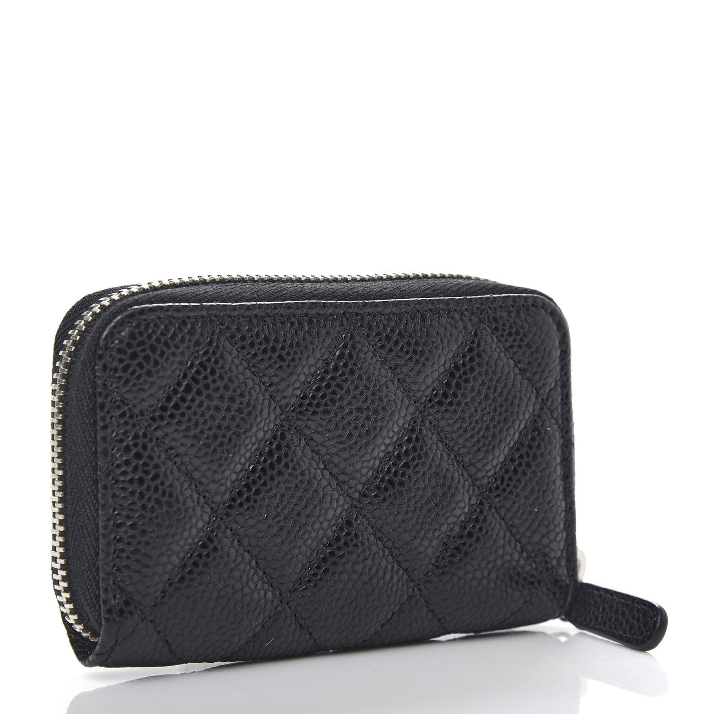 Caviar Quilted Zip Coin Purse Black