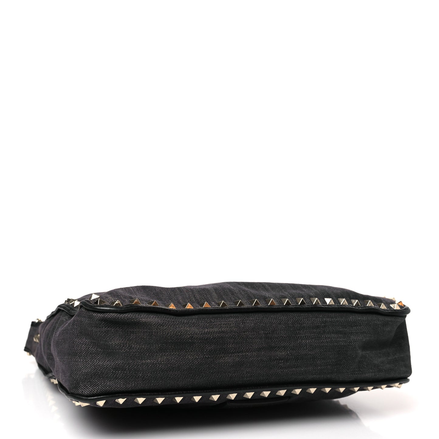 Denim Small Rockstud Flip-Lock Messenger Bag Blue