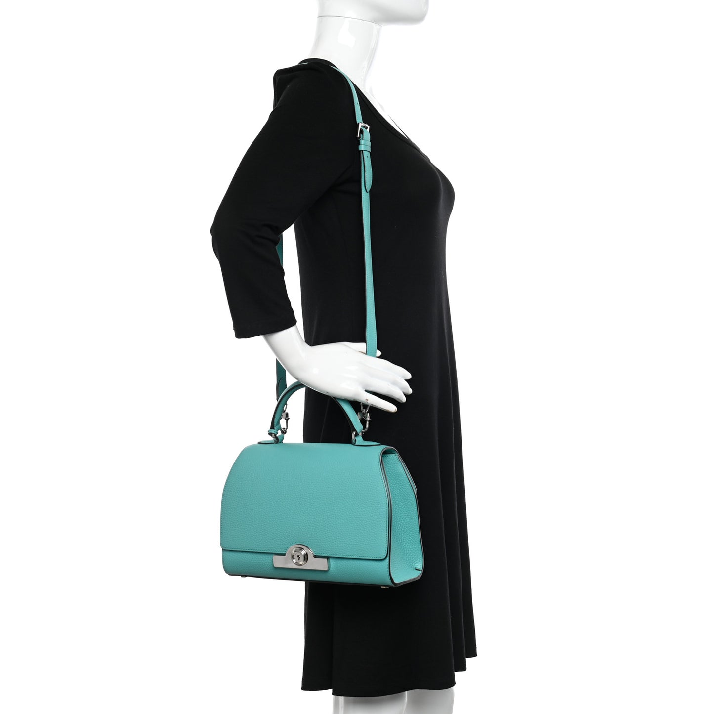 Taurillon Blush Rejane PM Turquoise