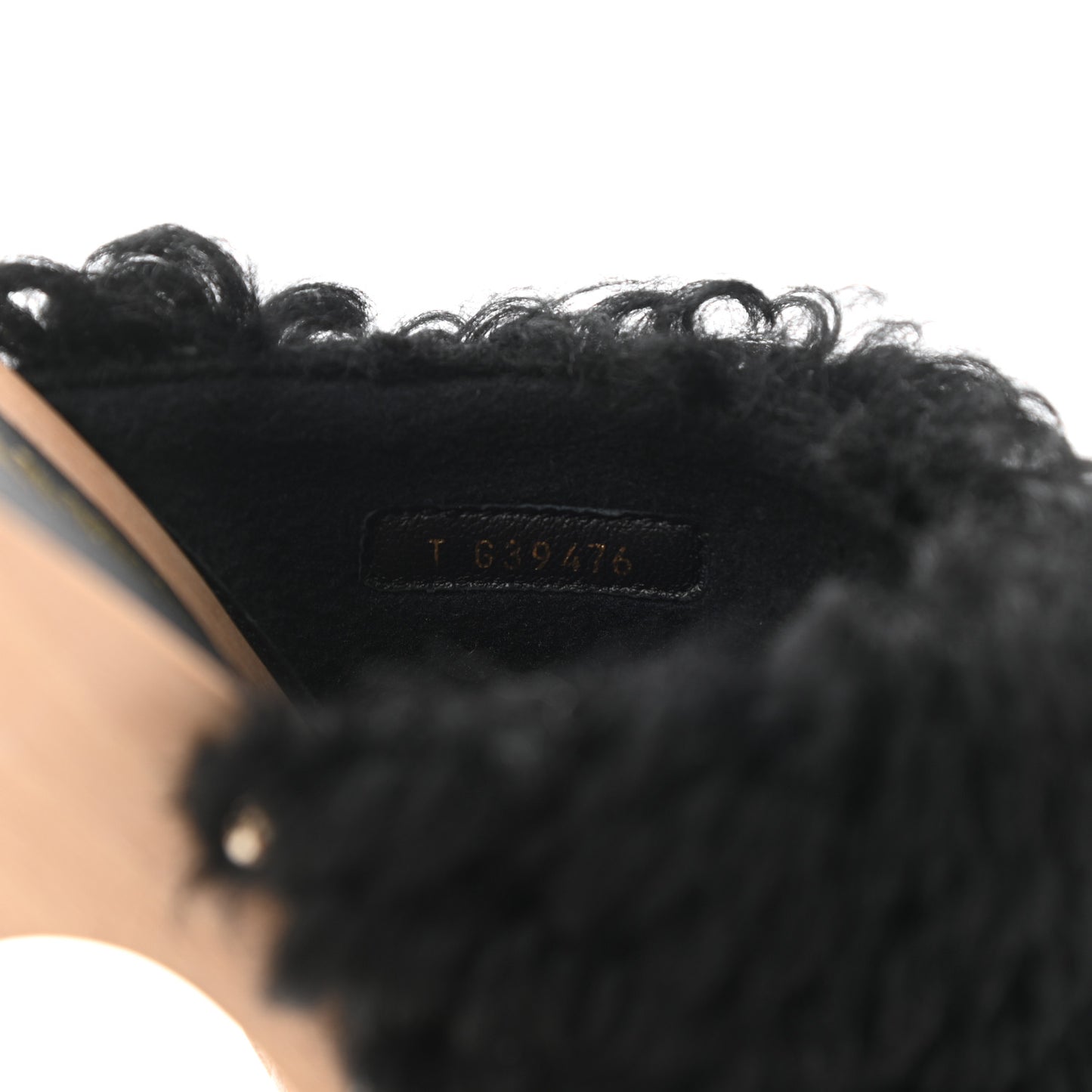 Shearling Lambskin Clogs 40 Black