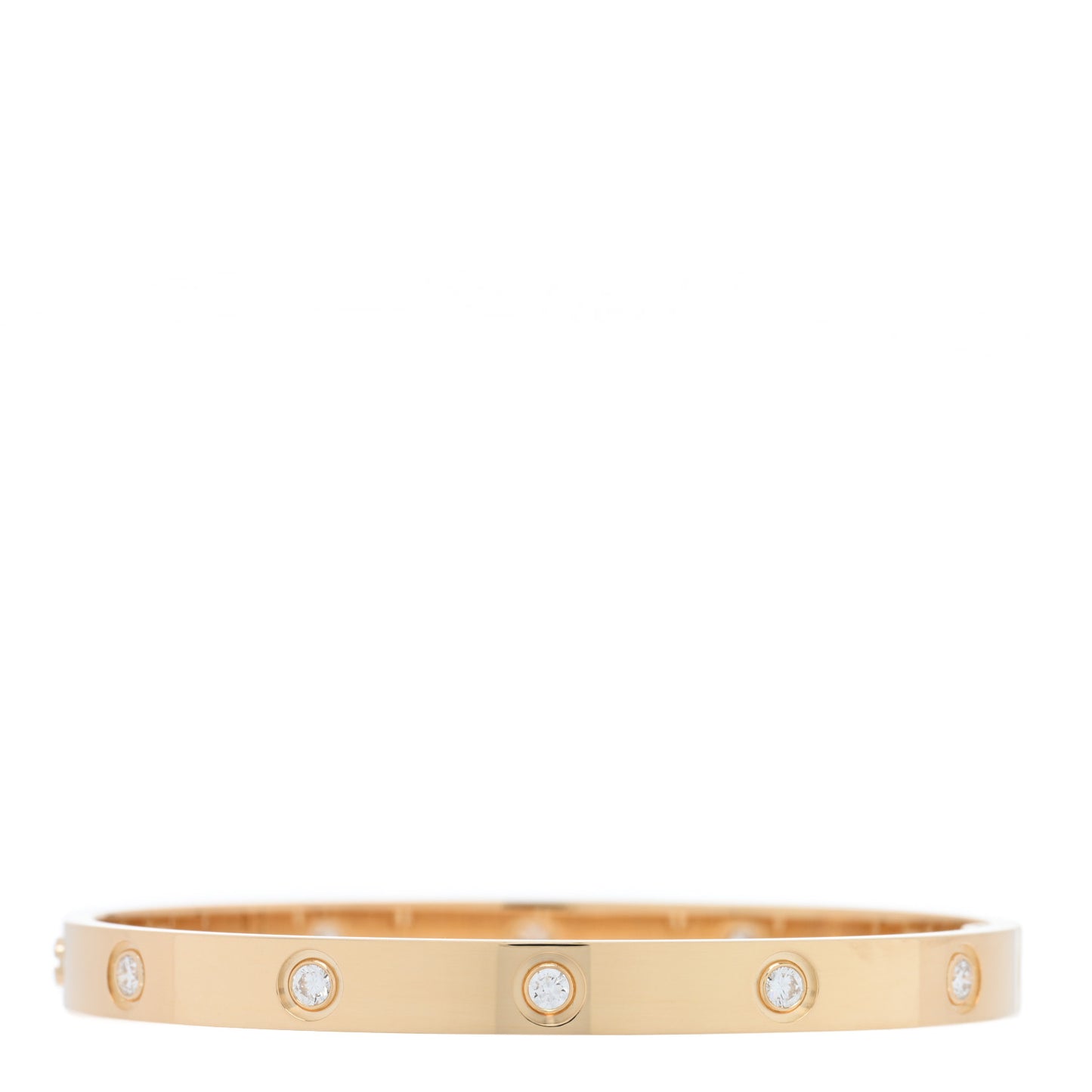 18K Yellow Gold 10 Diamond LOVE Single Screw Bracelet 18