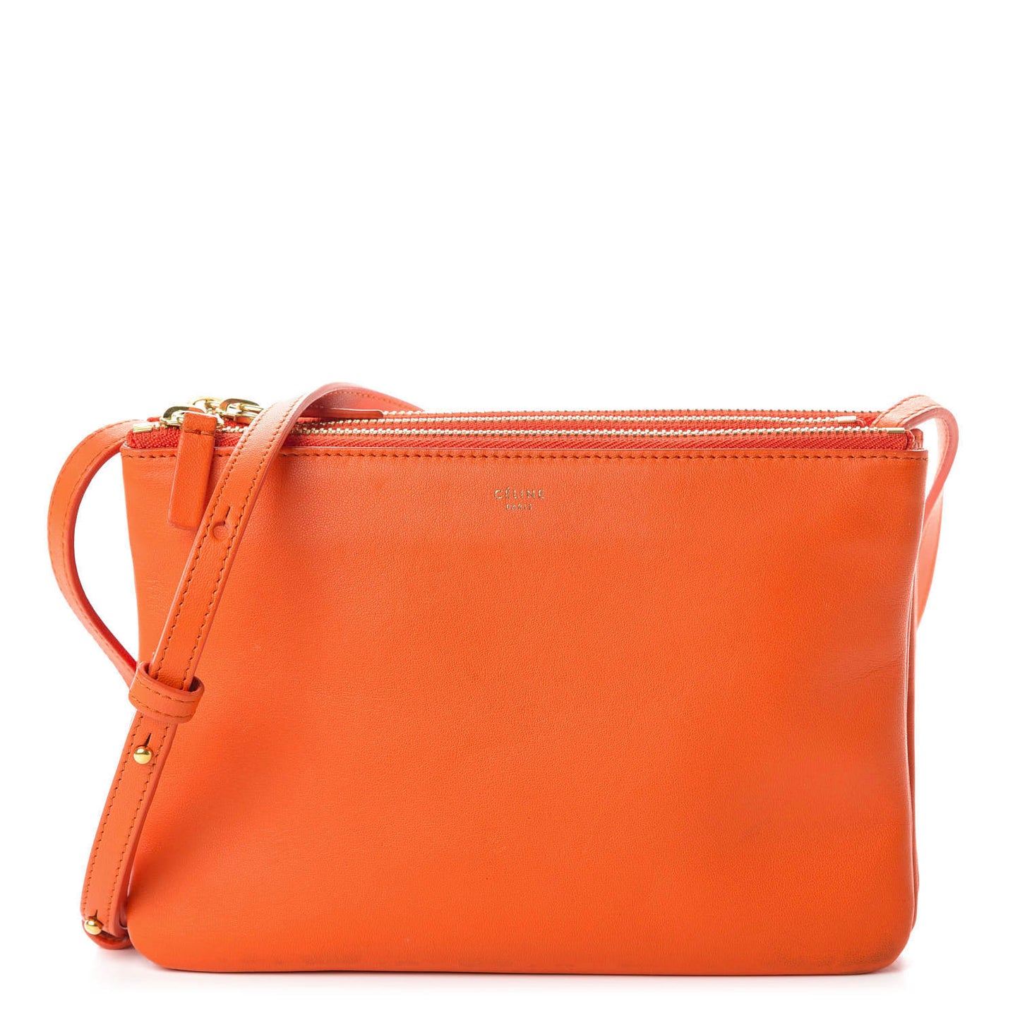 Lambskin Small Trio Crossbody Bag Bright Orange