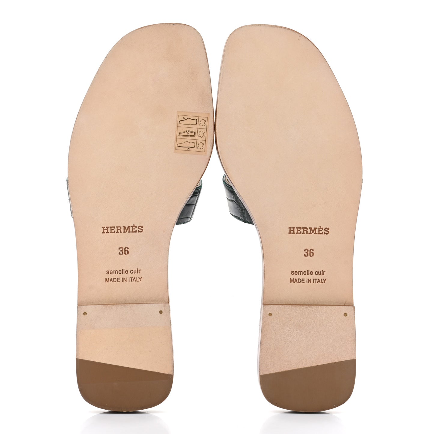 Shiny Alligator Oran Sandals 36 Vert Fonce