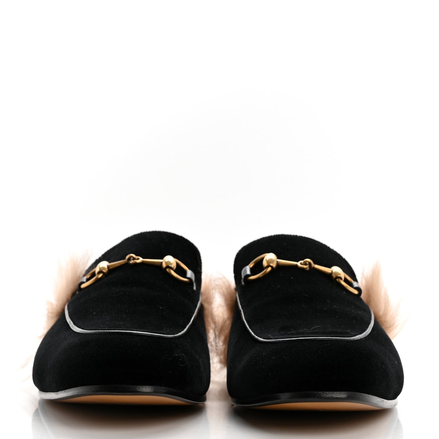 Velvet Fur Mens Princetown Slippers 8 Black