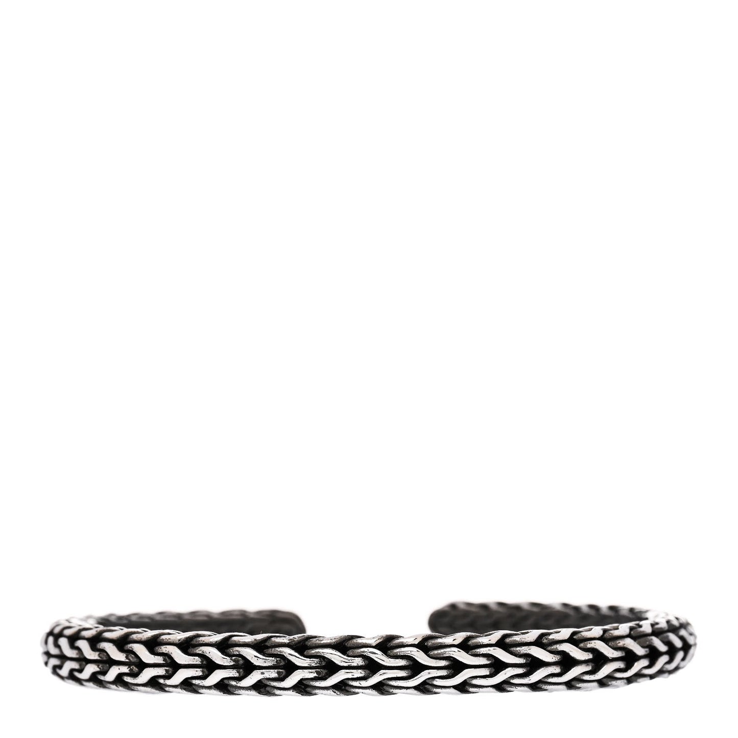 Sterling Silver 6.5mm Classic Chain Hinged Cuff Bracelet