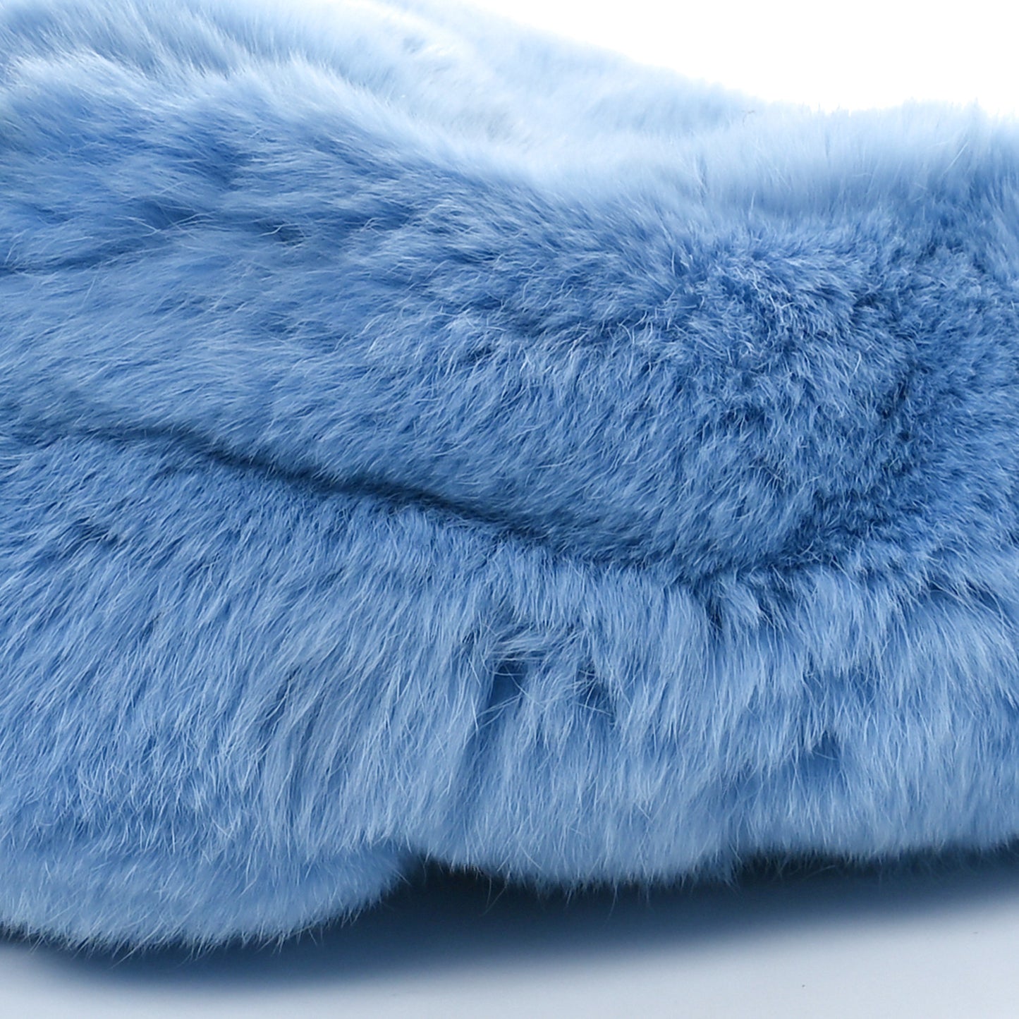 Lapin Rabbit Fur Lambskin Shoulder Bag Blue