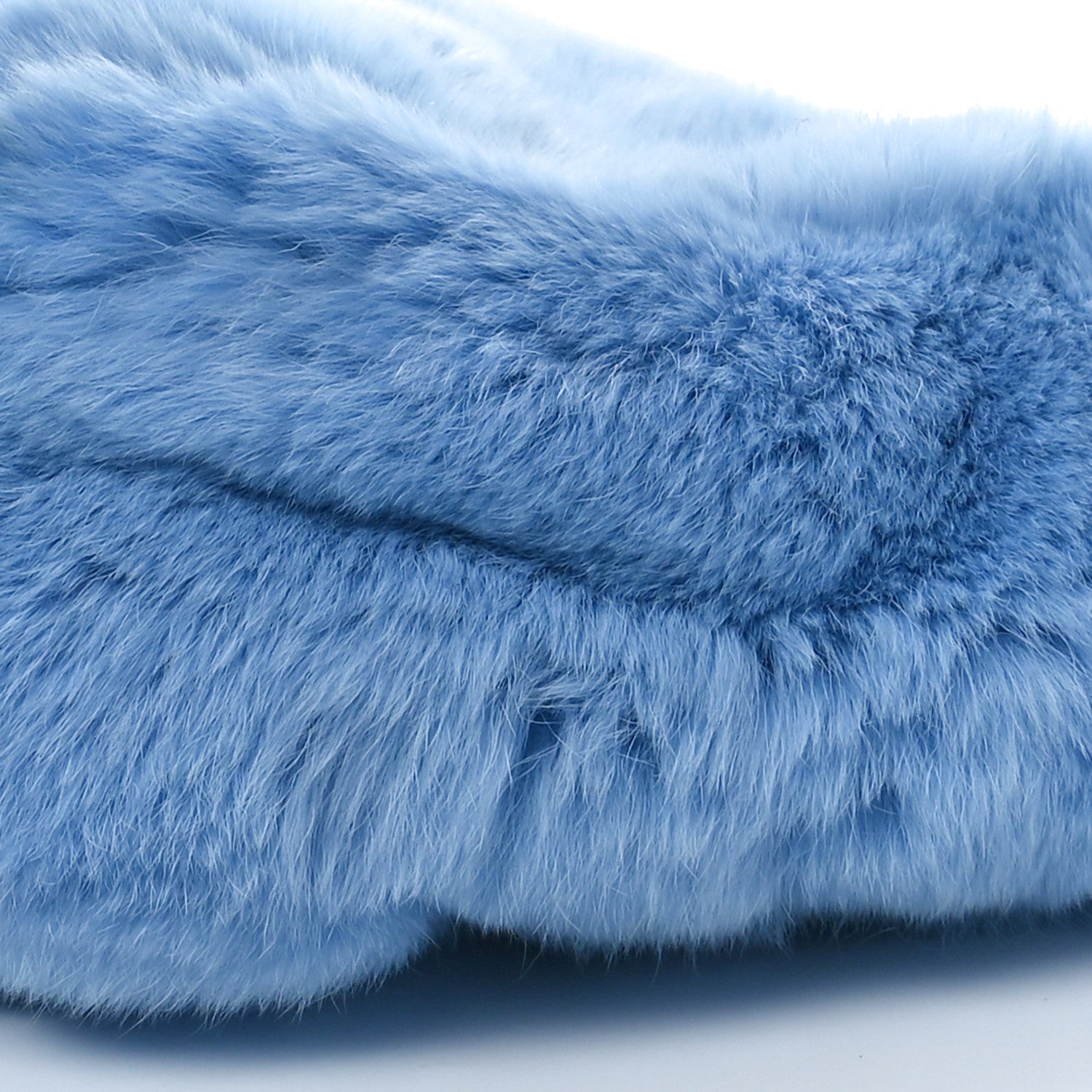 Chanel Lapin Rabbit Fur Lambskin Shoulder Bag Blue 9 of 10
