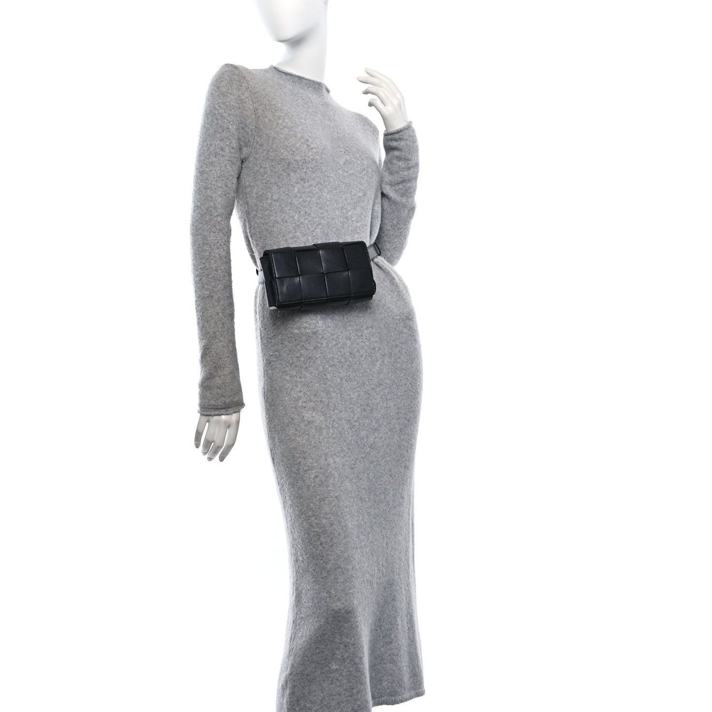 Nappa Maxi Intreccio The Belt Cassette Bag Black