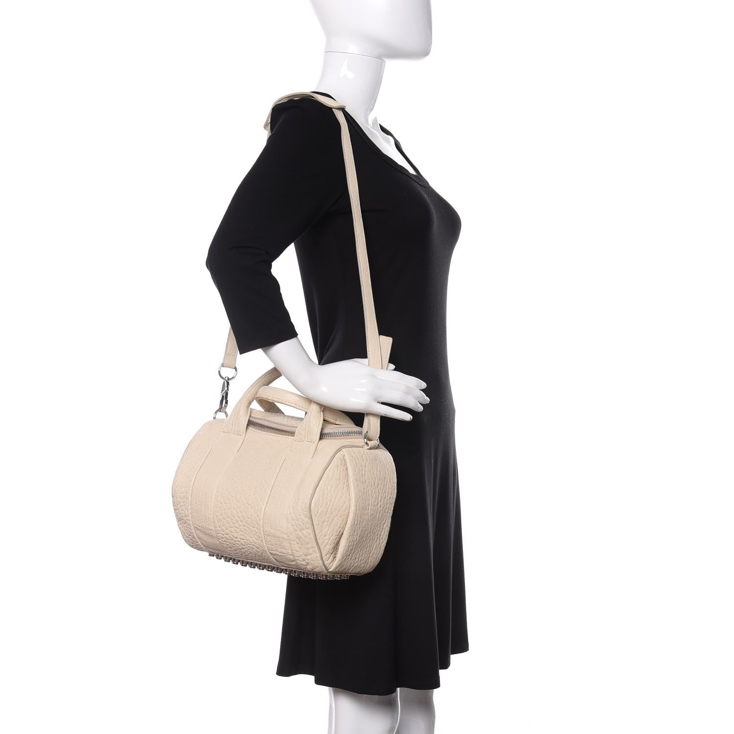 Alexander Wang Pebbled Lambskin Rockie Dune Silver Hardware 2 of 15