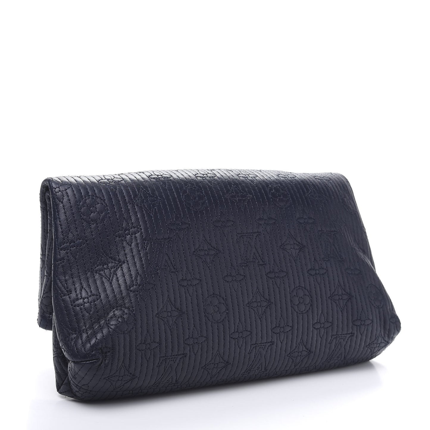 Calfskin Quilted Monogram Altair Clutch Navy