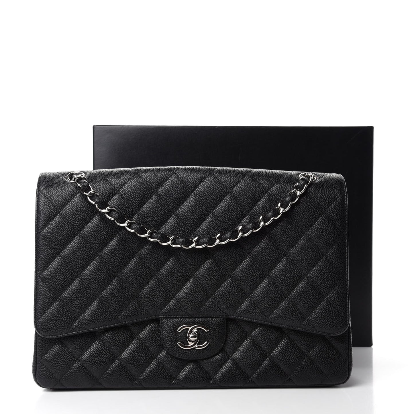 Caviar Quilted Maxi Single Flap Black
