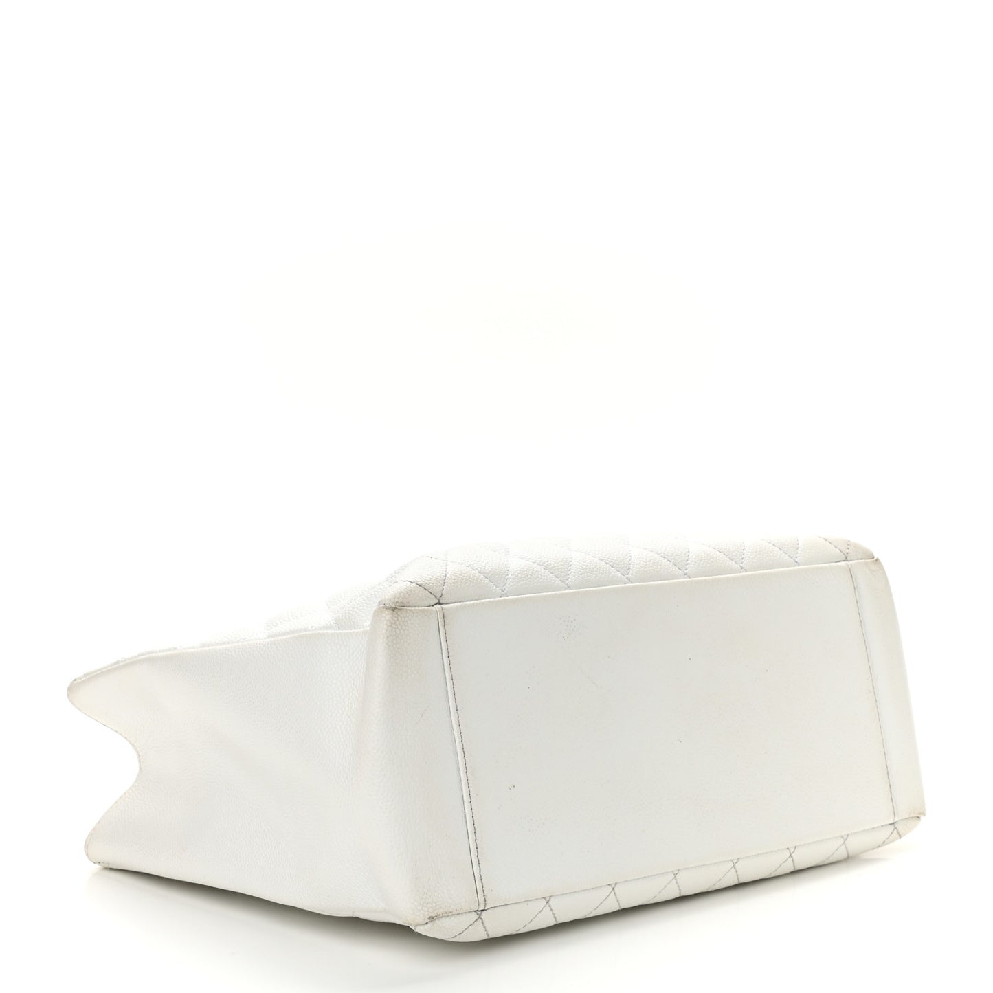 Caviar Quilted Grand Shopping Tote GST White