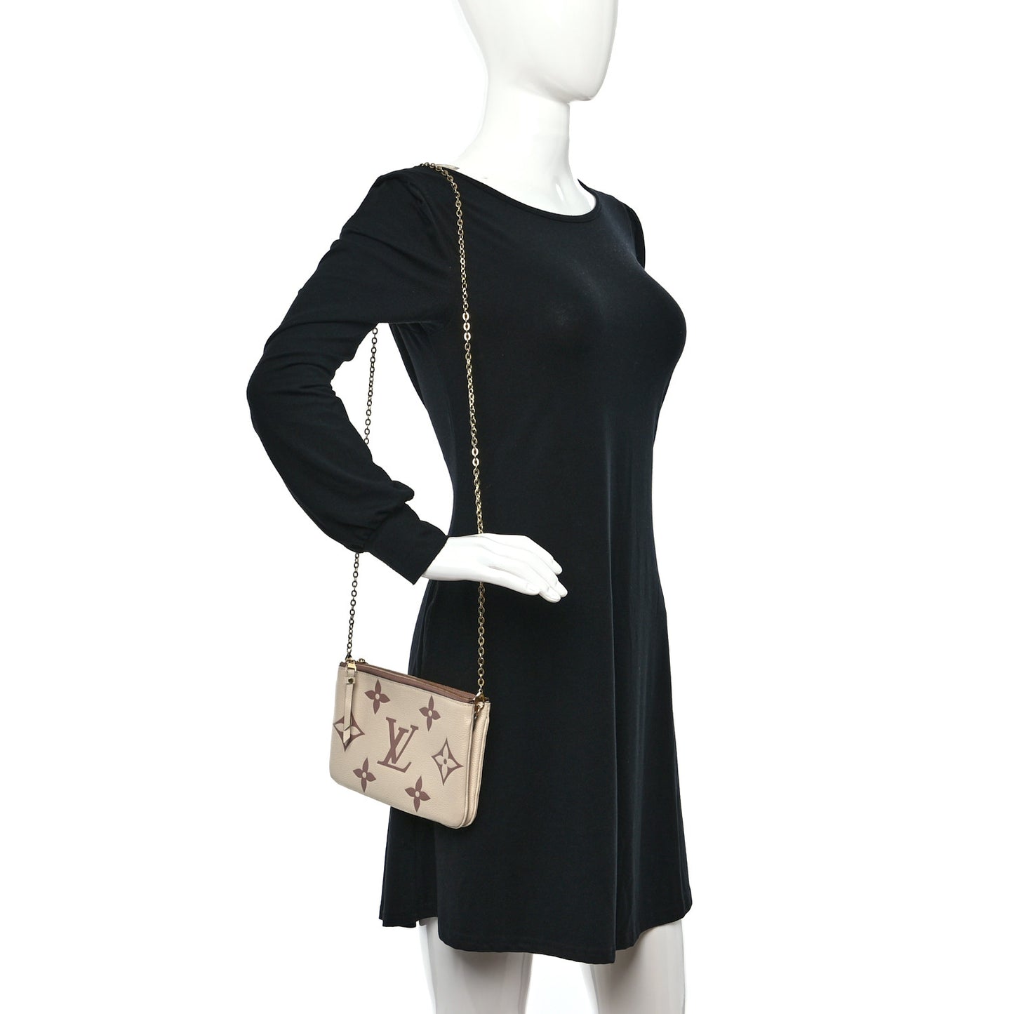 Empreinte Monogram Giant Double Zip Pochette Creme Bois de Rose