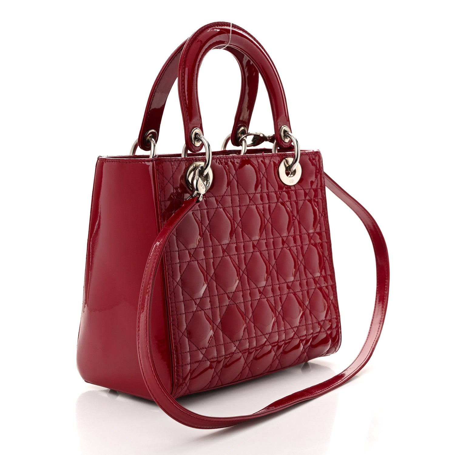 Christian Dior Patent Cannage Medium Lady Dior Red 3 of 11