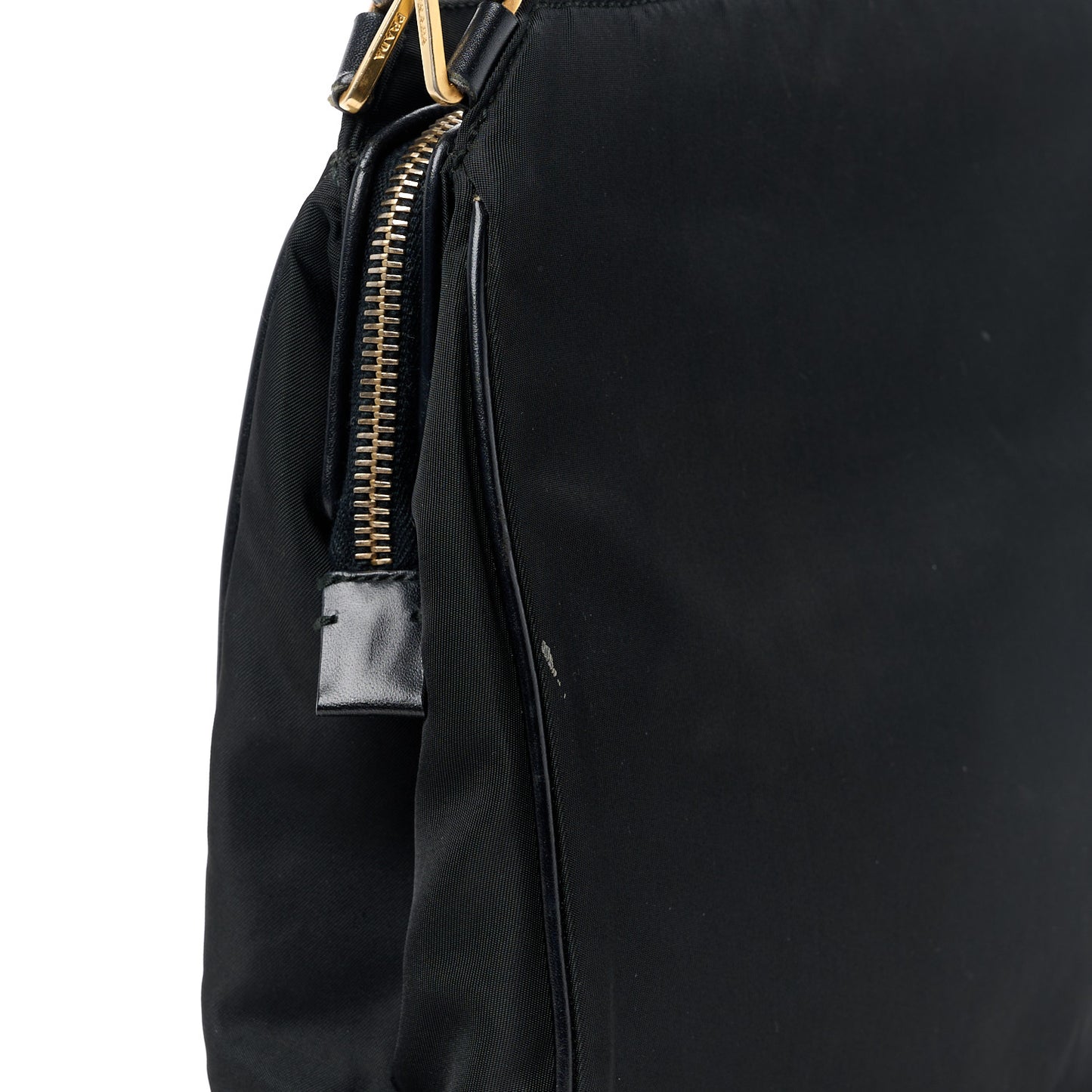 Tessuto Nylon Soft Calfskin Shoulder Bag Black
