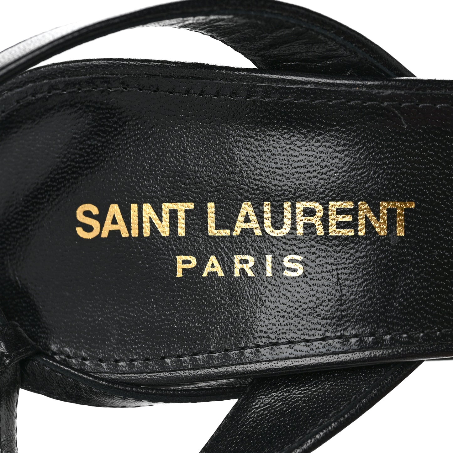 Calfskin Chain Ankle Strap Sandals 37 Black