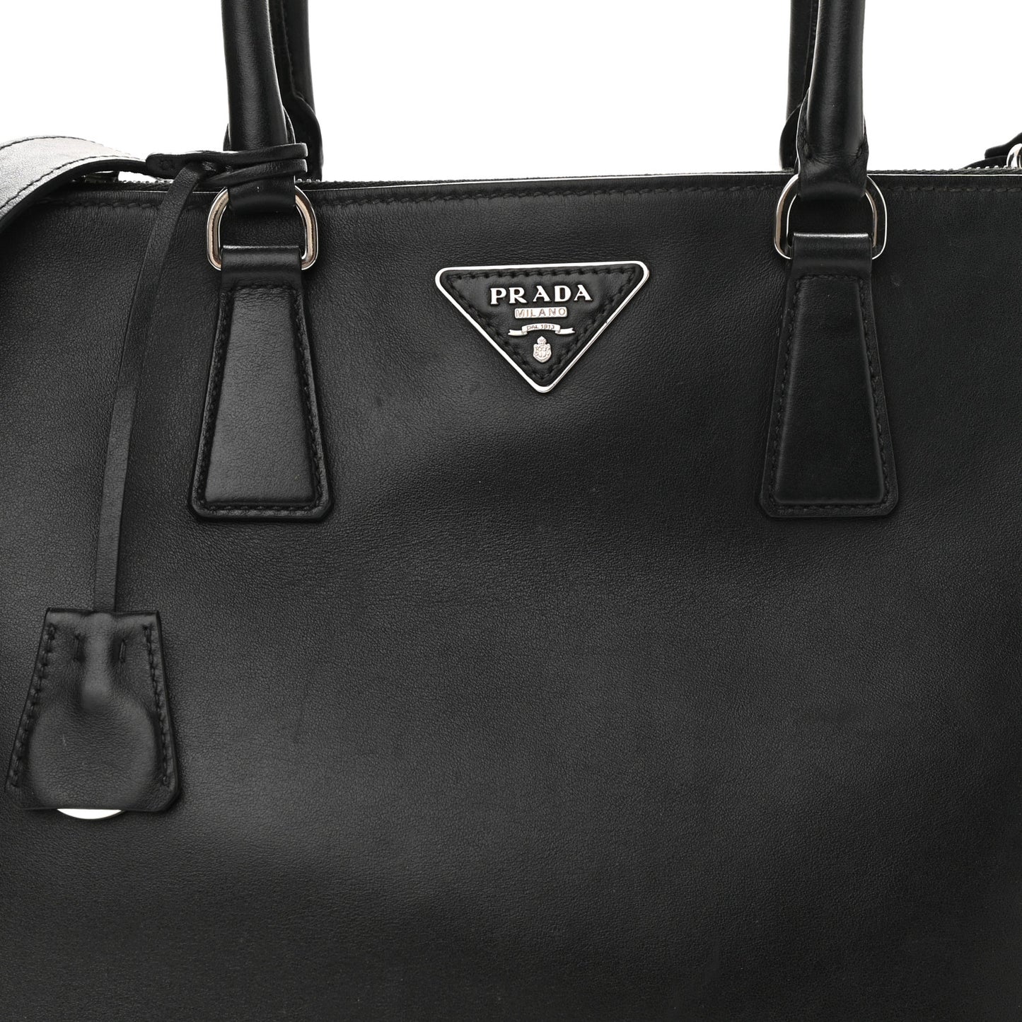 Soft Calfskin Galleria Double Zip Tote Black