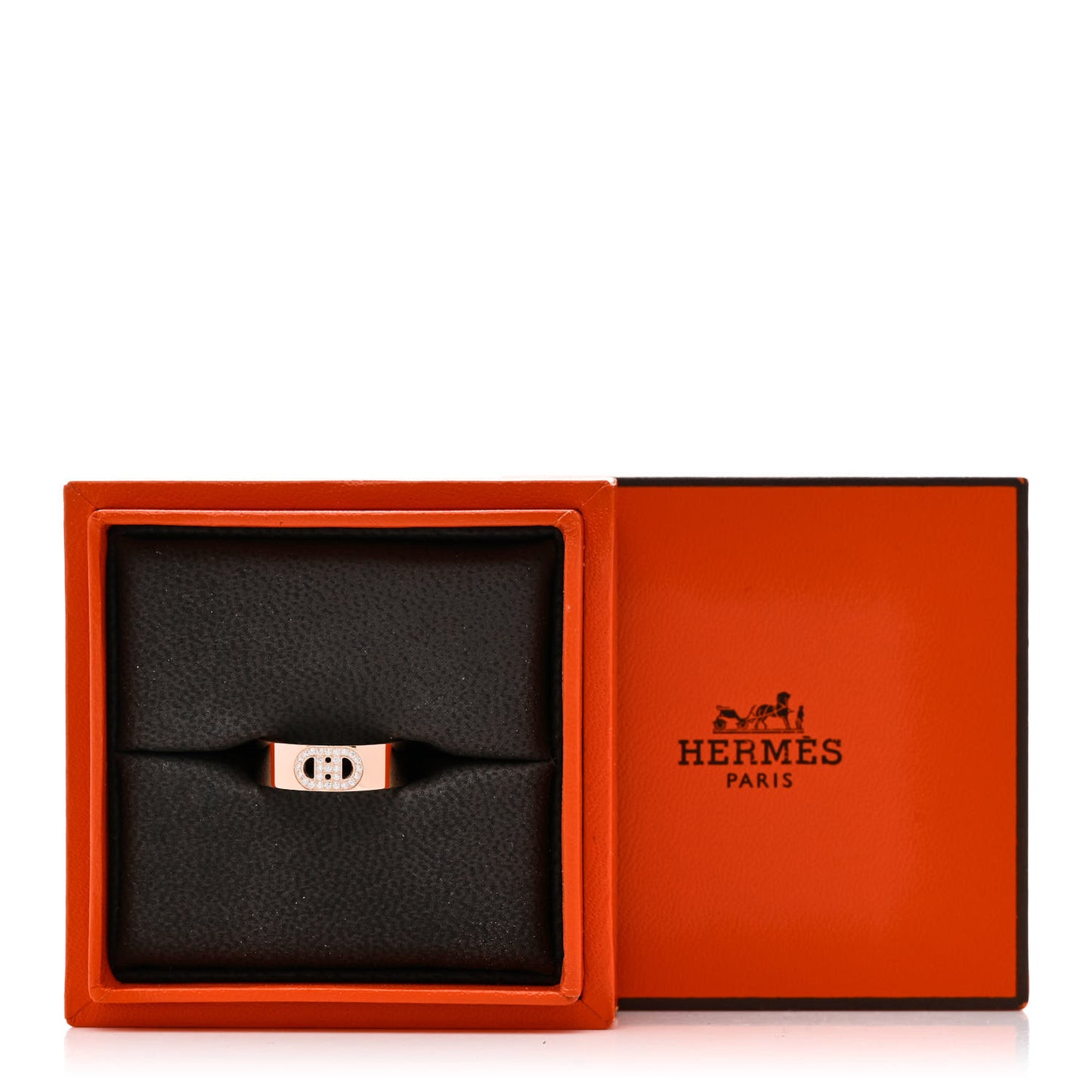 18K Rose Gold Diamond PM H D'Ancre Ring 51 5.75
