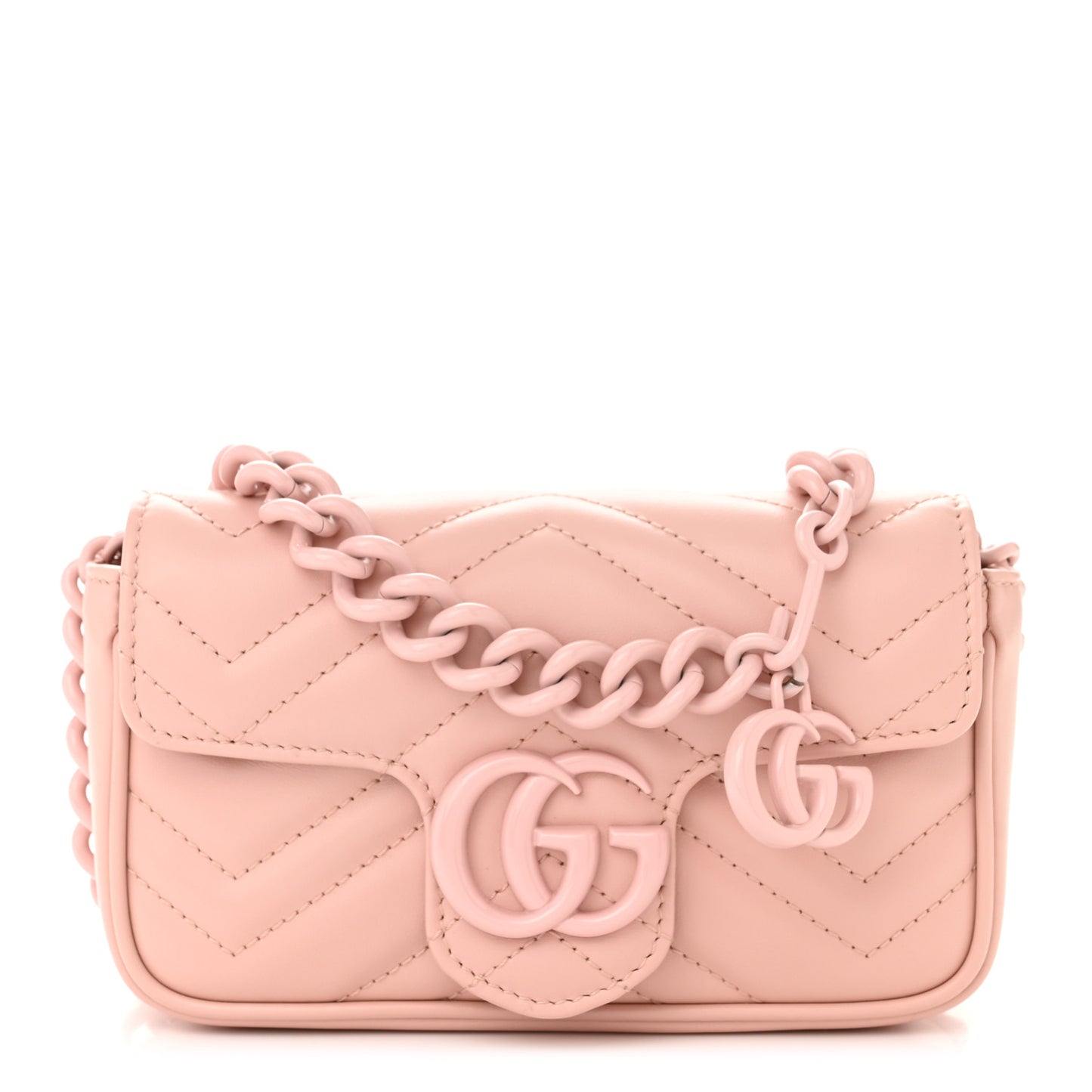 Calfskin Matelasse Monochrome GG Marmont Chain Belt Bag Perfect Pink