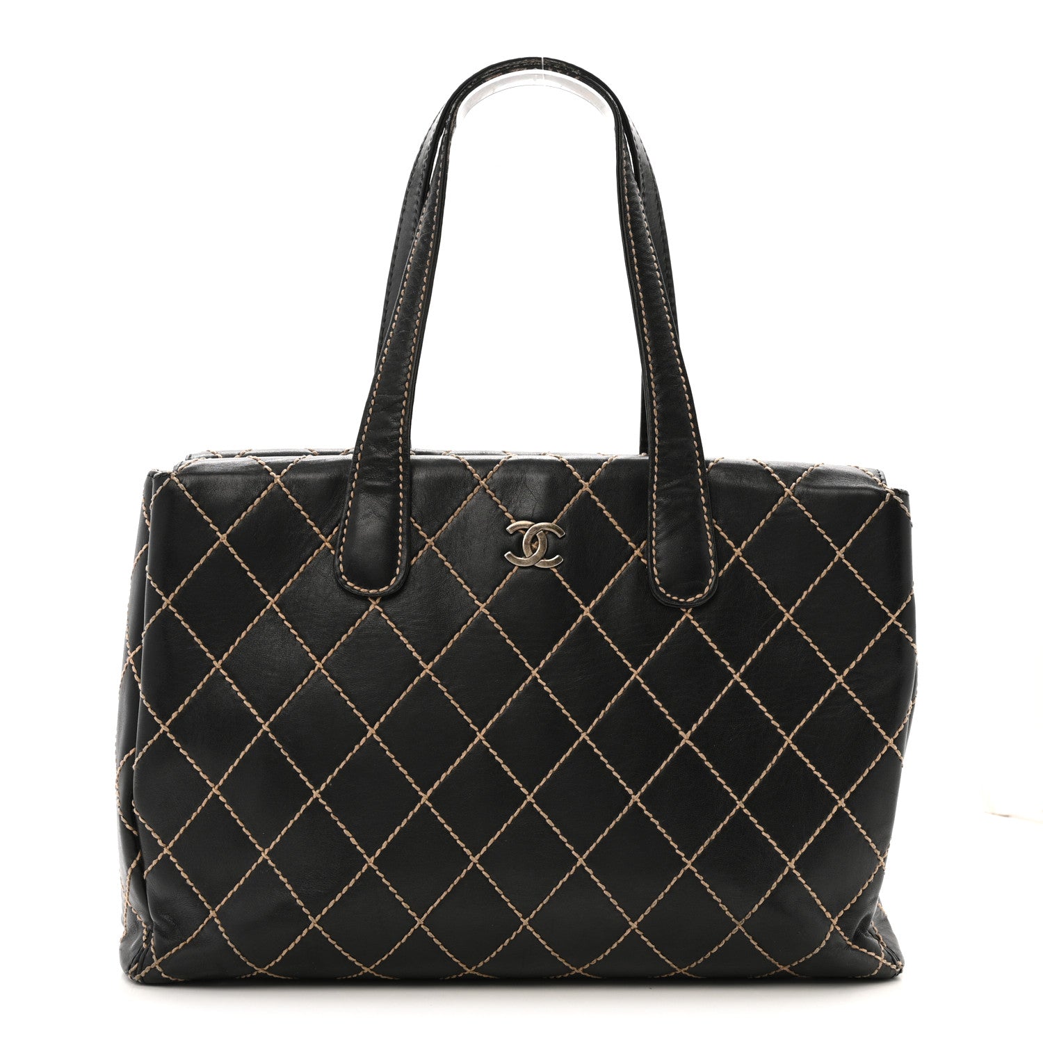 Chanel Calfskin Wild Stitch Large Tote Black 1844742 – FASHIONPHILE