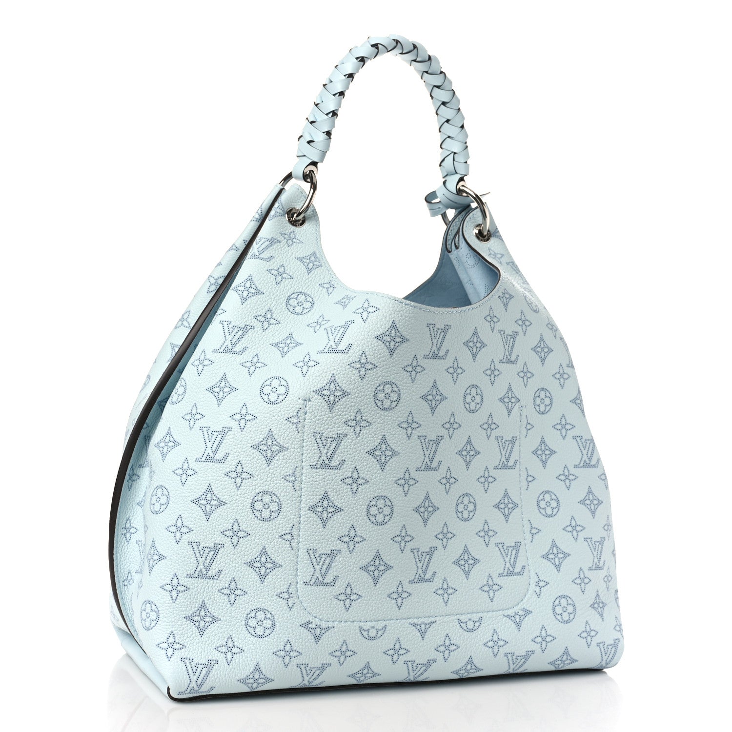 Louis Vuitton Mahina Carmel Hobo Bag Denim Blue 3 of 8