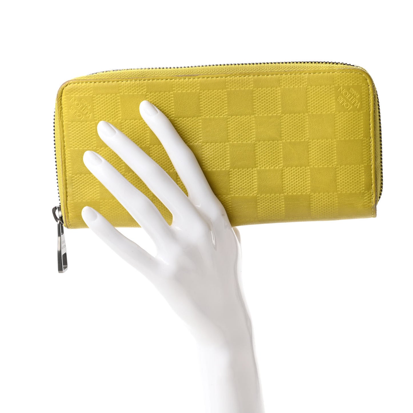 Damier Infini Zippy Vertical Wallet Vert Acide