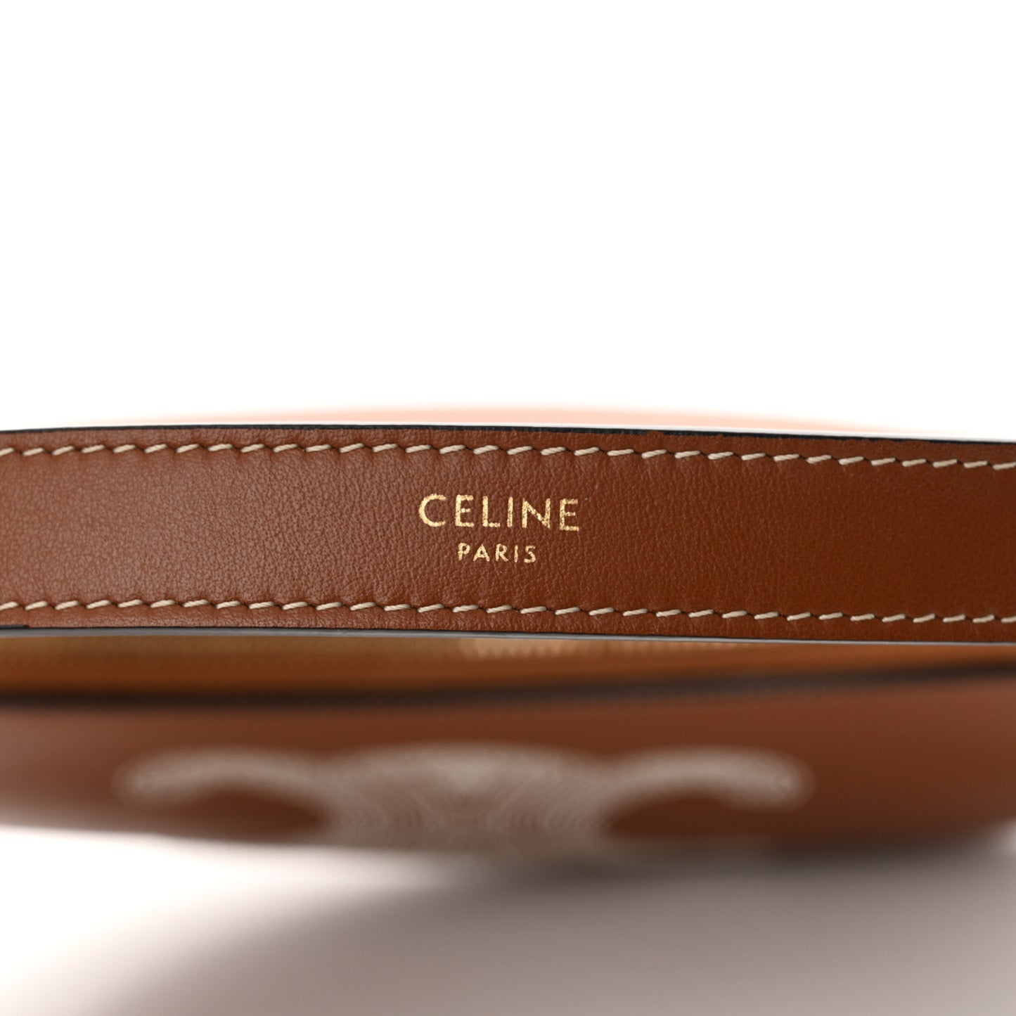 Smooth Calfskin Triomphe Embroidered Ava Shoulder Bag Tan