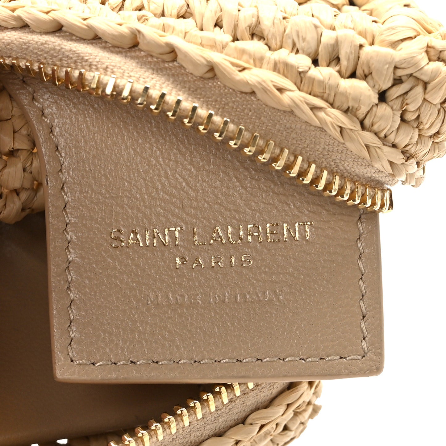 Raffia Jaime Cube Charm Keychain Natural Beige