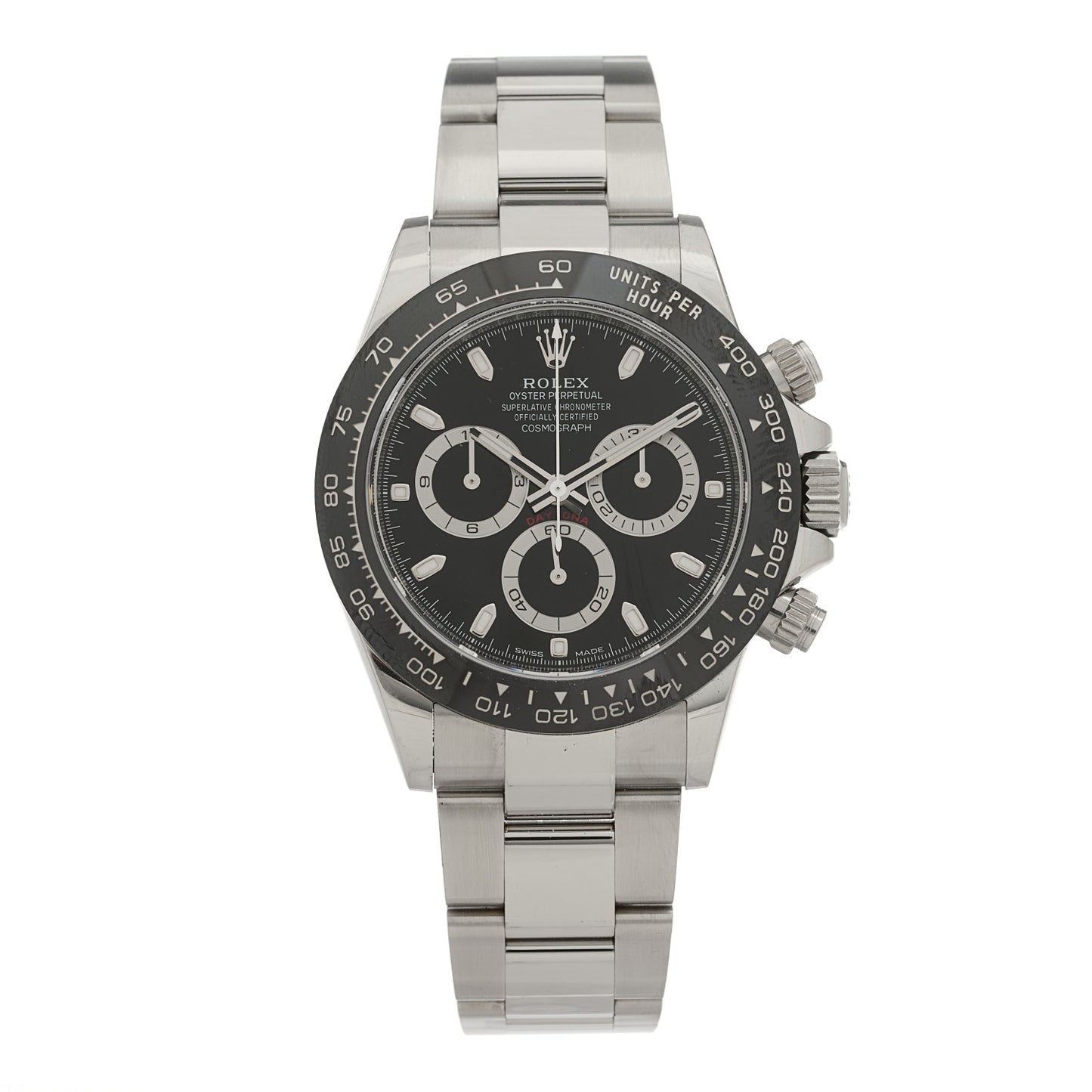 Stainless Steel 40mm Oyster Perpetual Cosmograph Daytona Watch Black 116500LN