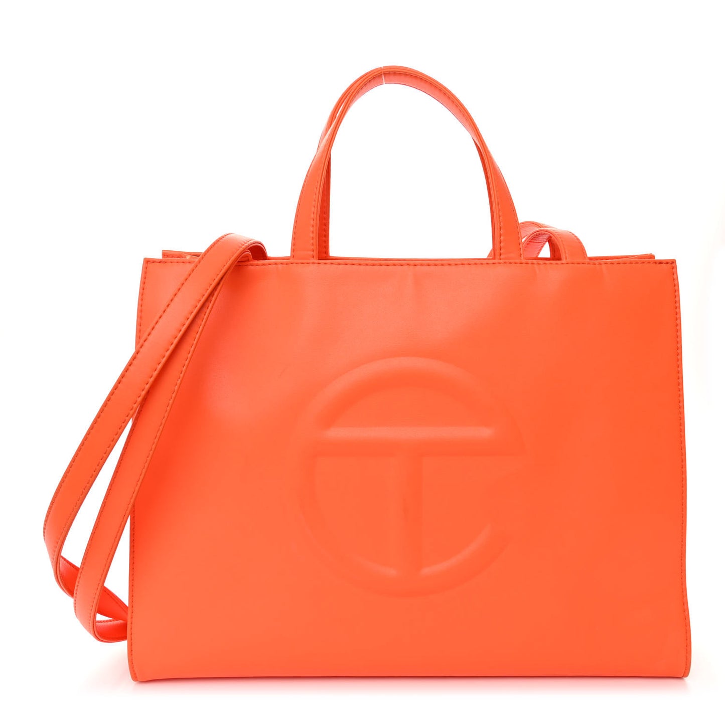 Vegan Leather Medium Shopping Bag Orange