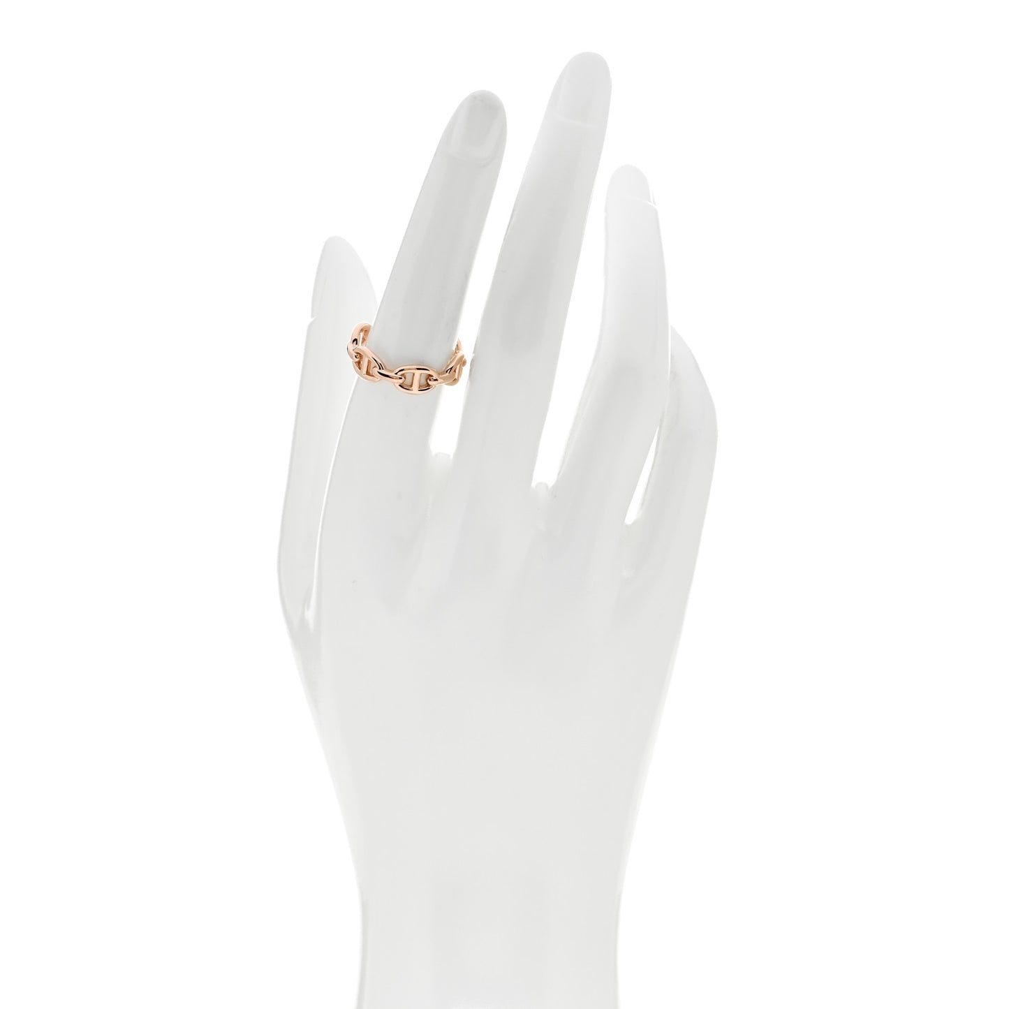 18K Rose Gold PM Chaine D'Ancre Enchainee Ring 55 7.25