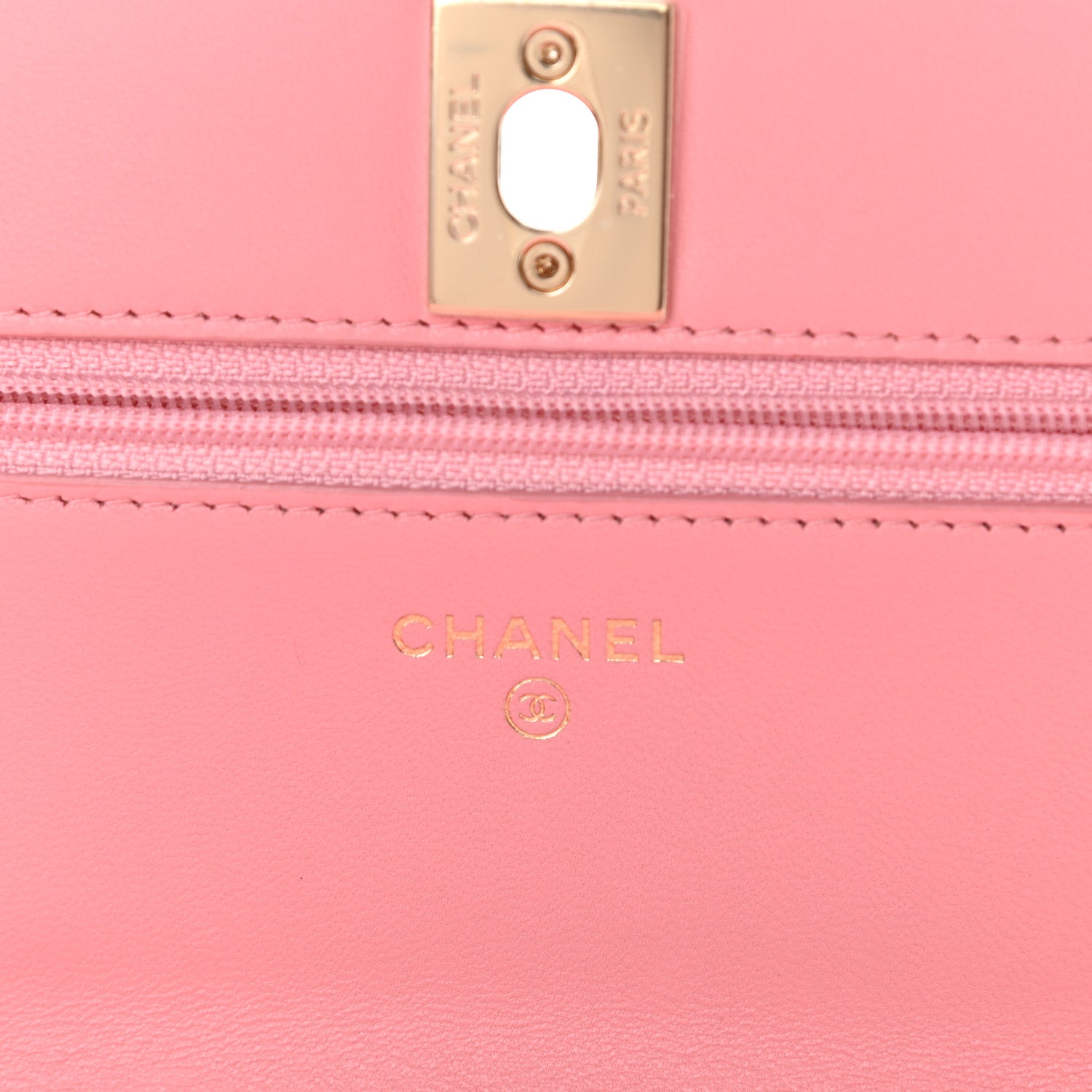 Chanel Lambskin Quilted Trendy CC Wallet On Chain WOC Pink 5 of 10