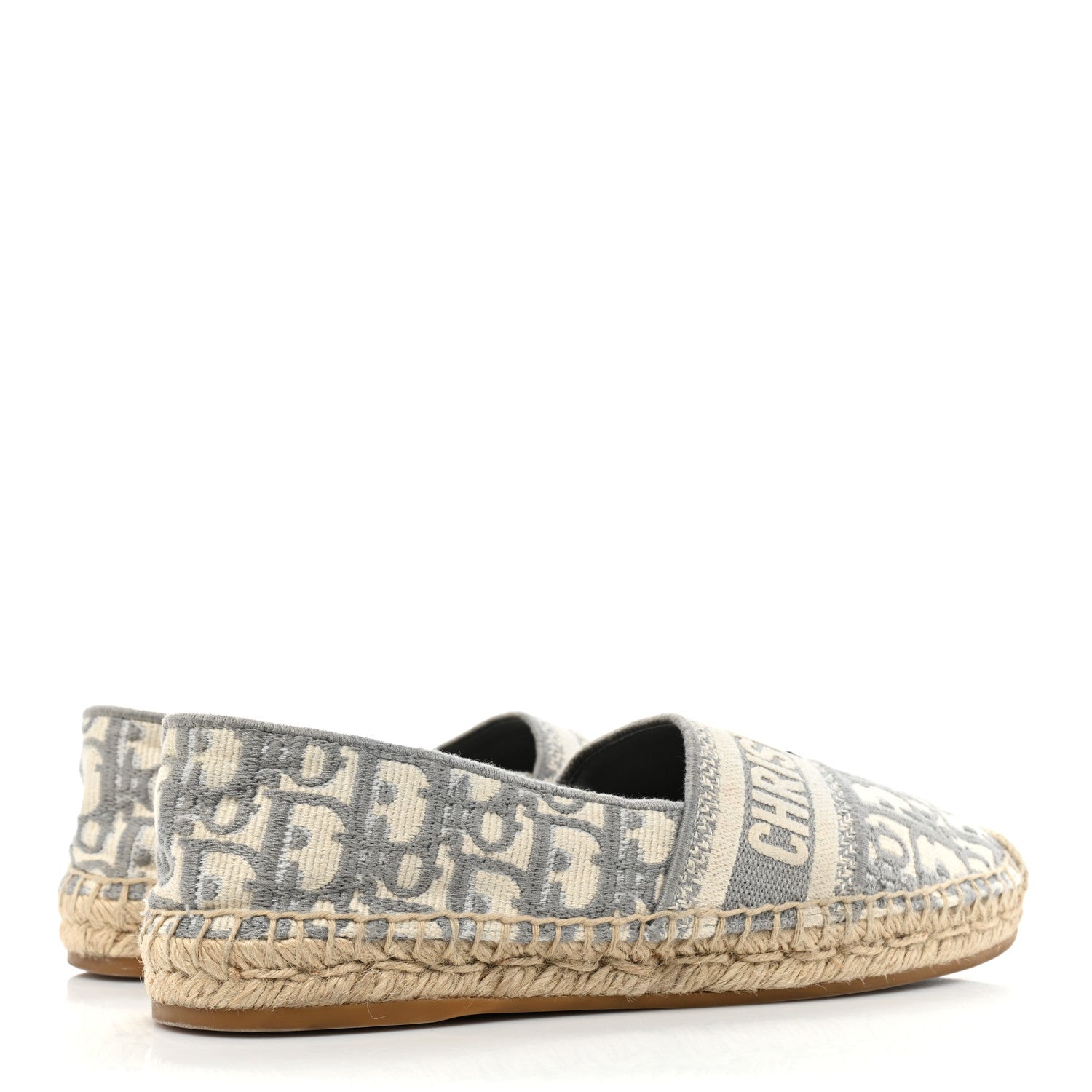 Christian Dior Oblique Embroidered Granville 15mm Espadrilles 37 Grey Stone 4 of 12