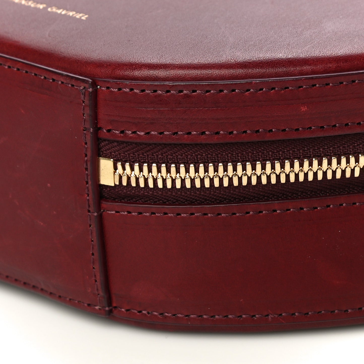 Calfskin Circle Crossbody Bag Burgundy