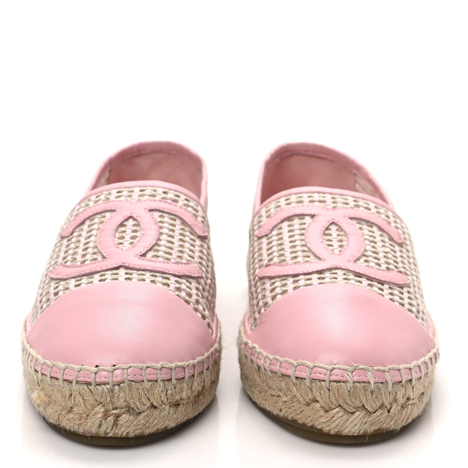 Chanel Mesh Lambskin CC Espadrilles 41 Light Pink Beige 2 of 9