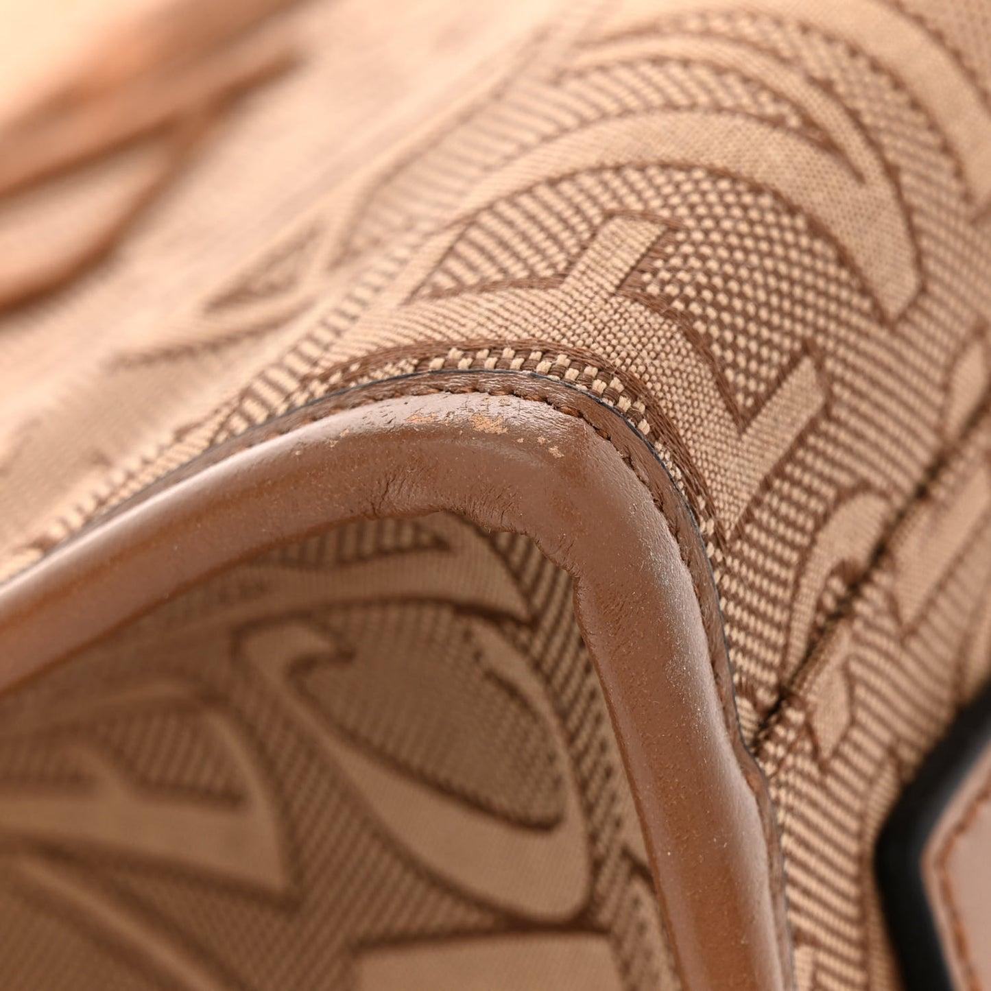 Jacquard Canvas Large Allover Medusa Tote Beige