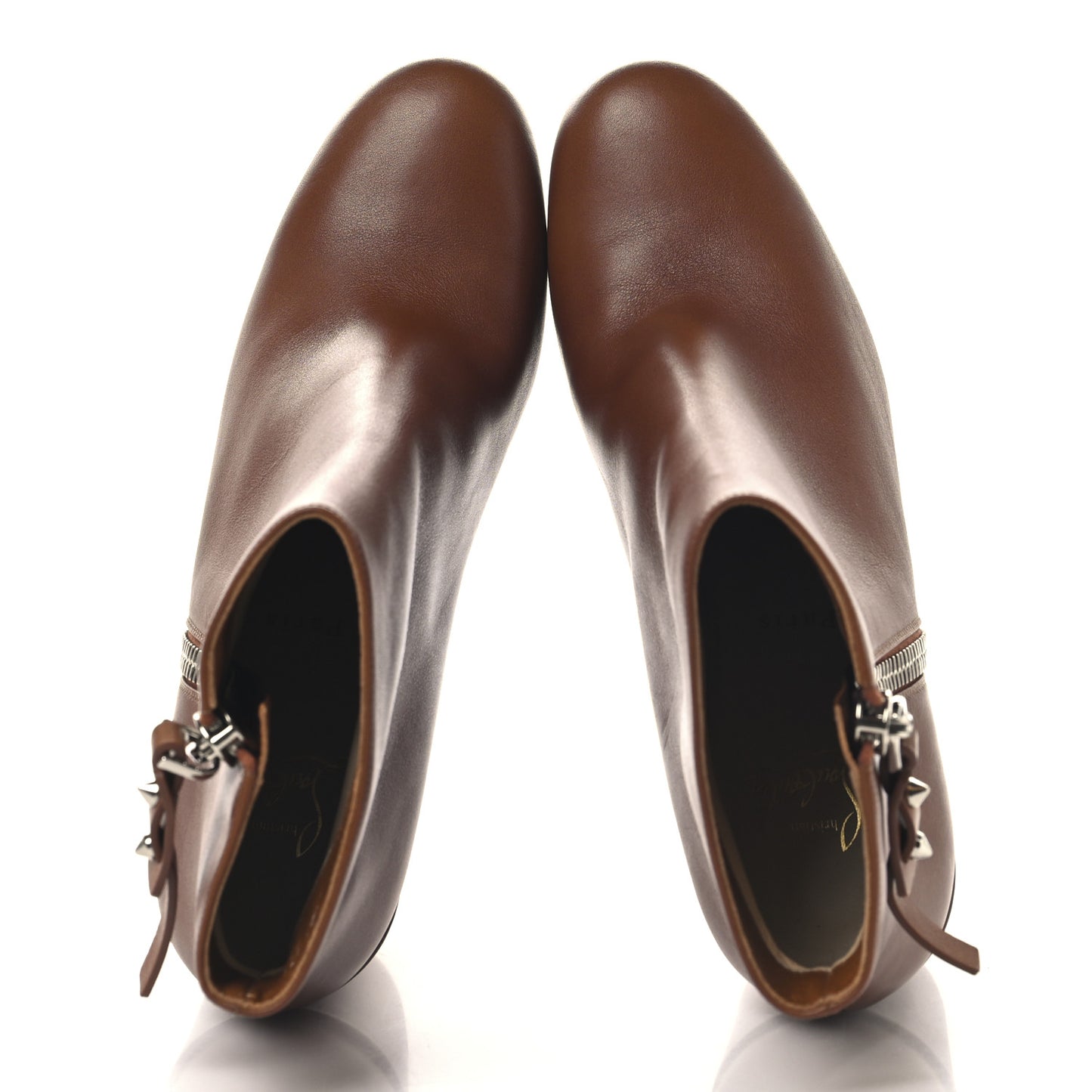 Calfskin Ziptotal 85 Ankle Boots 39 Cuoio