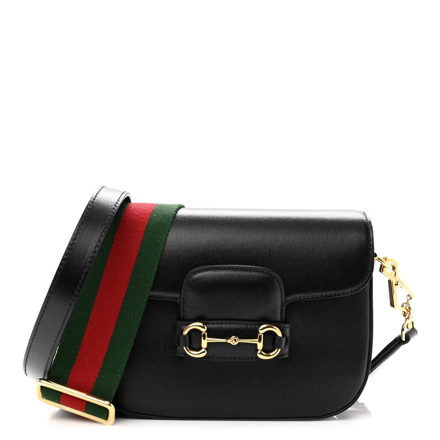 Azalea Calfskin Web Mini Horsebit 1955 Shoulder Bag Black