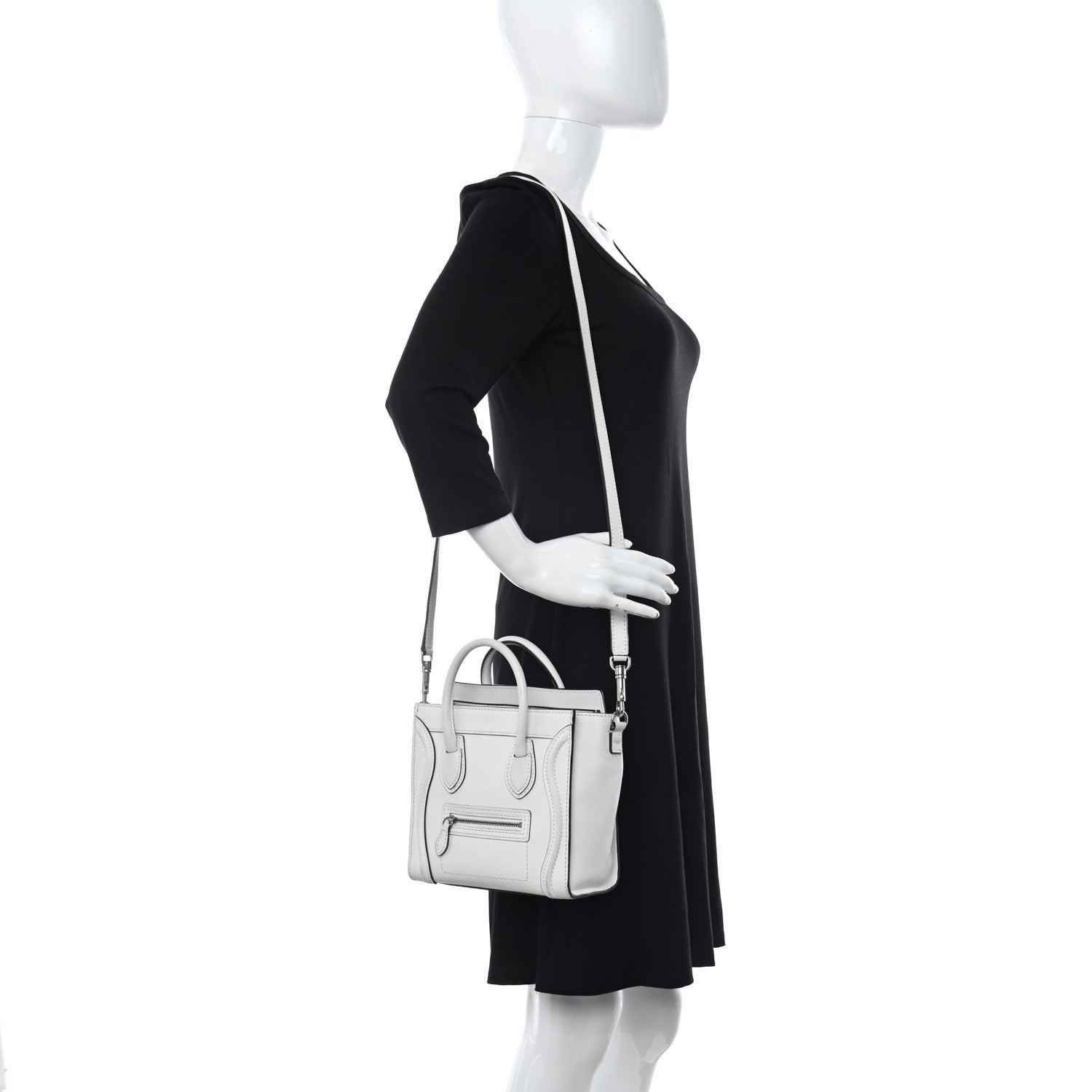 Celine Smooth Calfskin Nano Luggage White 2 of 13
