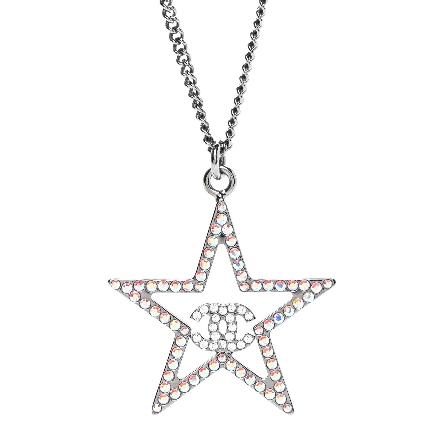 Chanel Ruthenium Crystal Star CC Necklace 4 of 7
