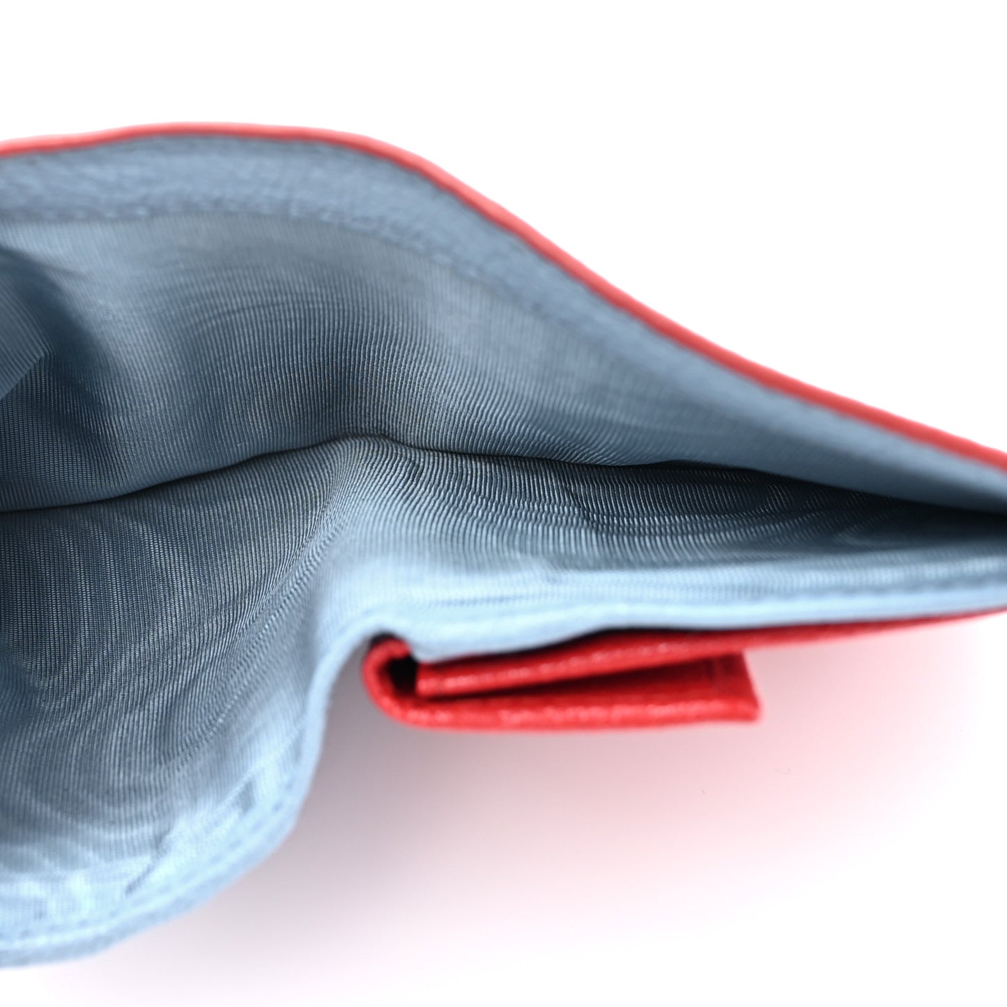 Goatskin Madras Love Wallet Blue Red