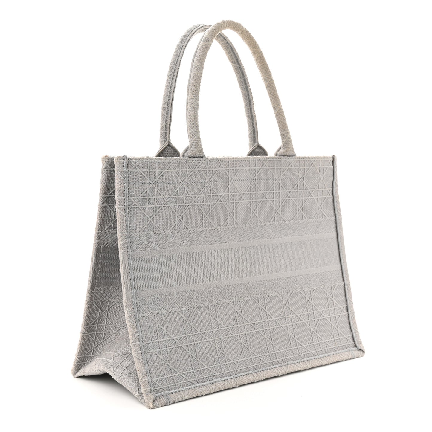 Canvas Embroidered Cannage Medium Book Tote Stone