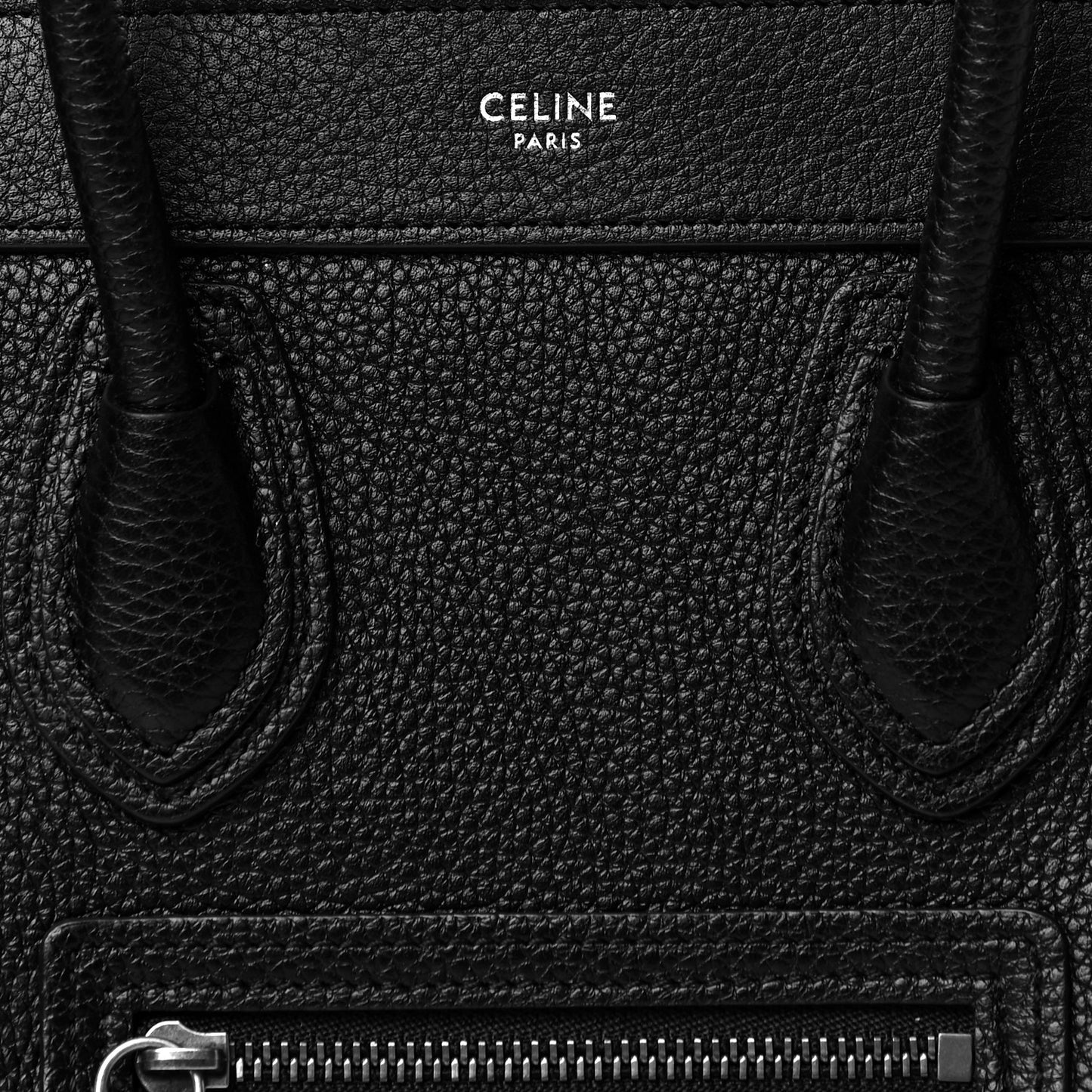 Drummed Calfskin Nano Luggage Black