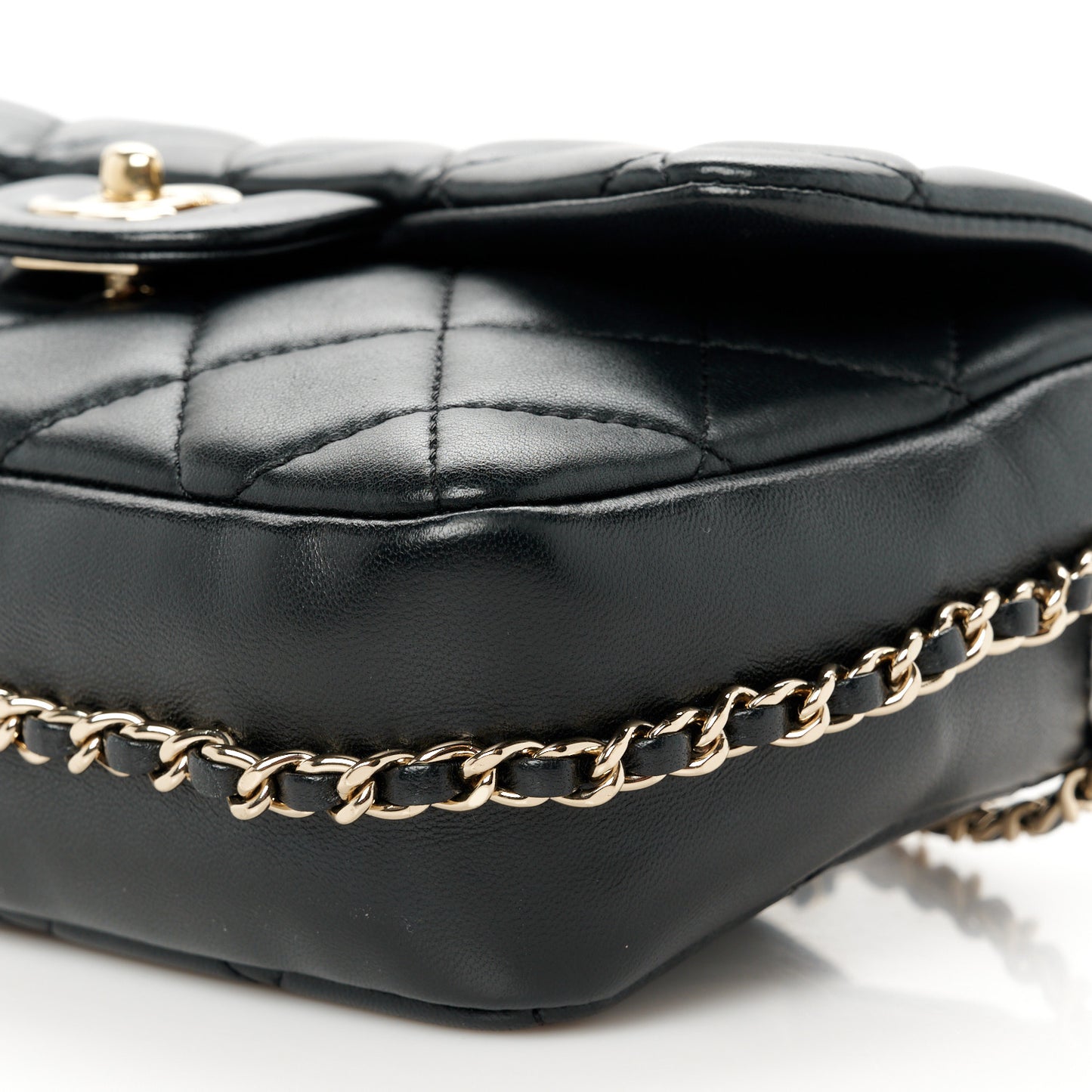 Lambskin Quilted Small My Precious Flap Black